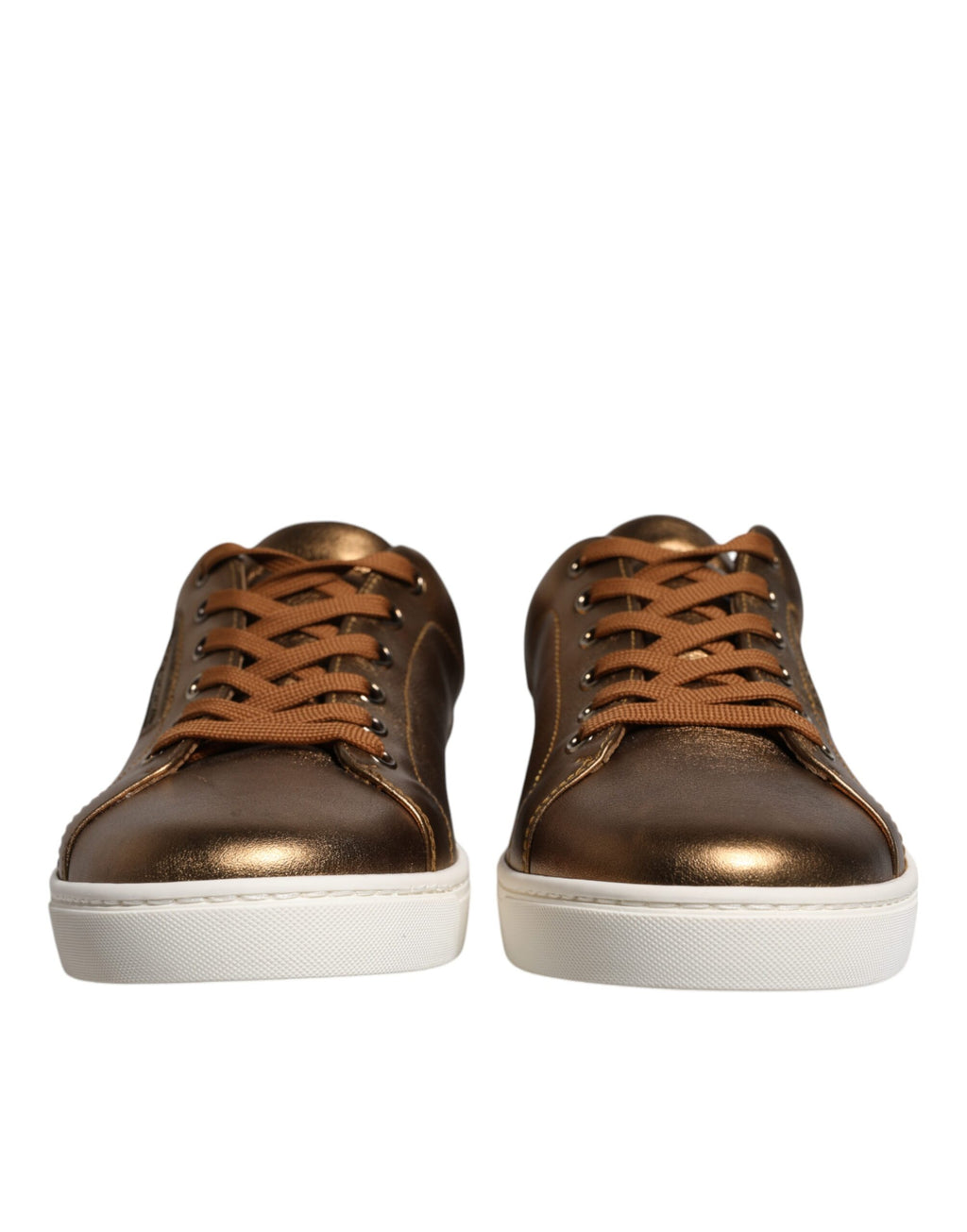 Dolce & Gabbana Gold Leather Logo London Men's Sneakers