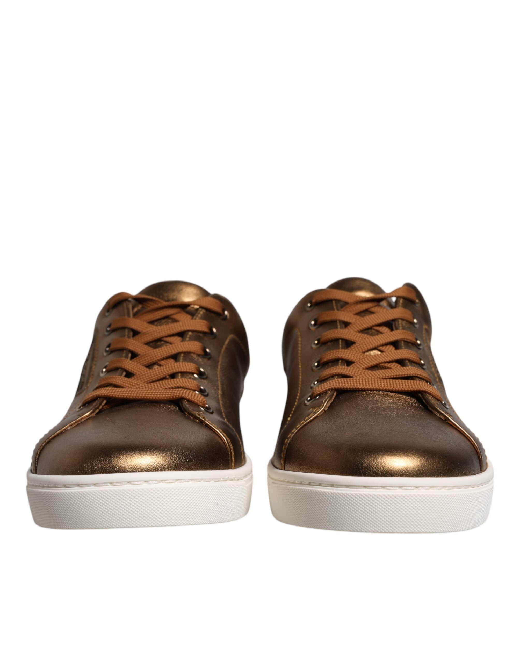 Dolce & Gabbana Gold Leather Logo London Men's Sneakers