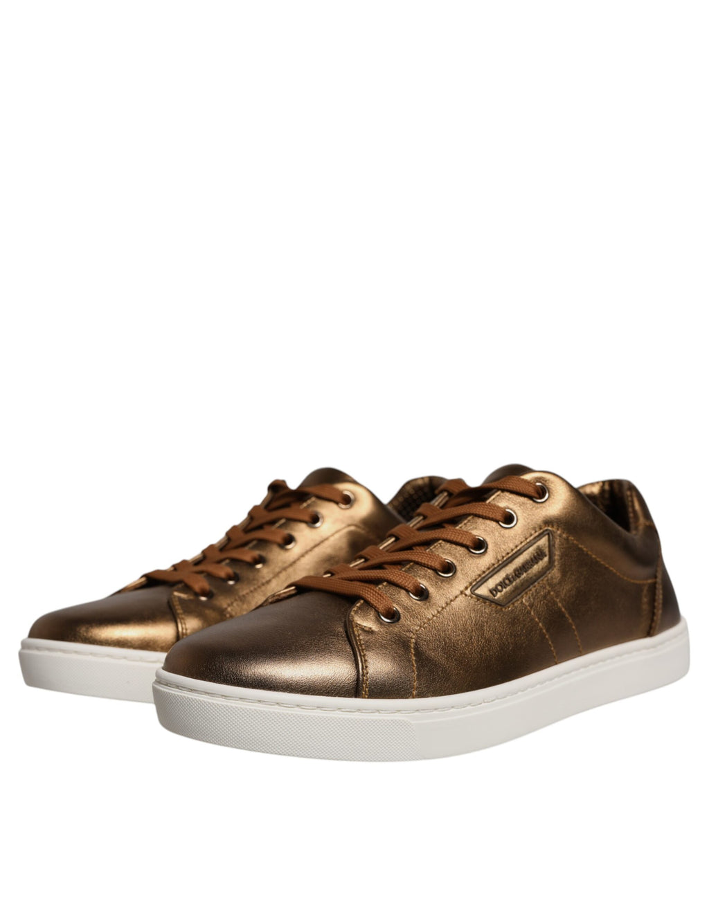 Dolce & Gabbana Gold Leather Logo London Men's Sneakers