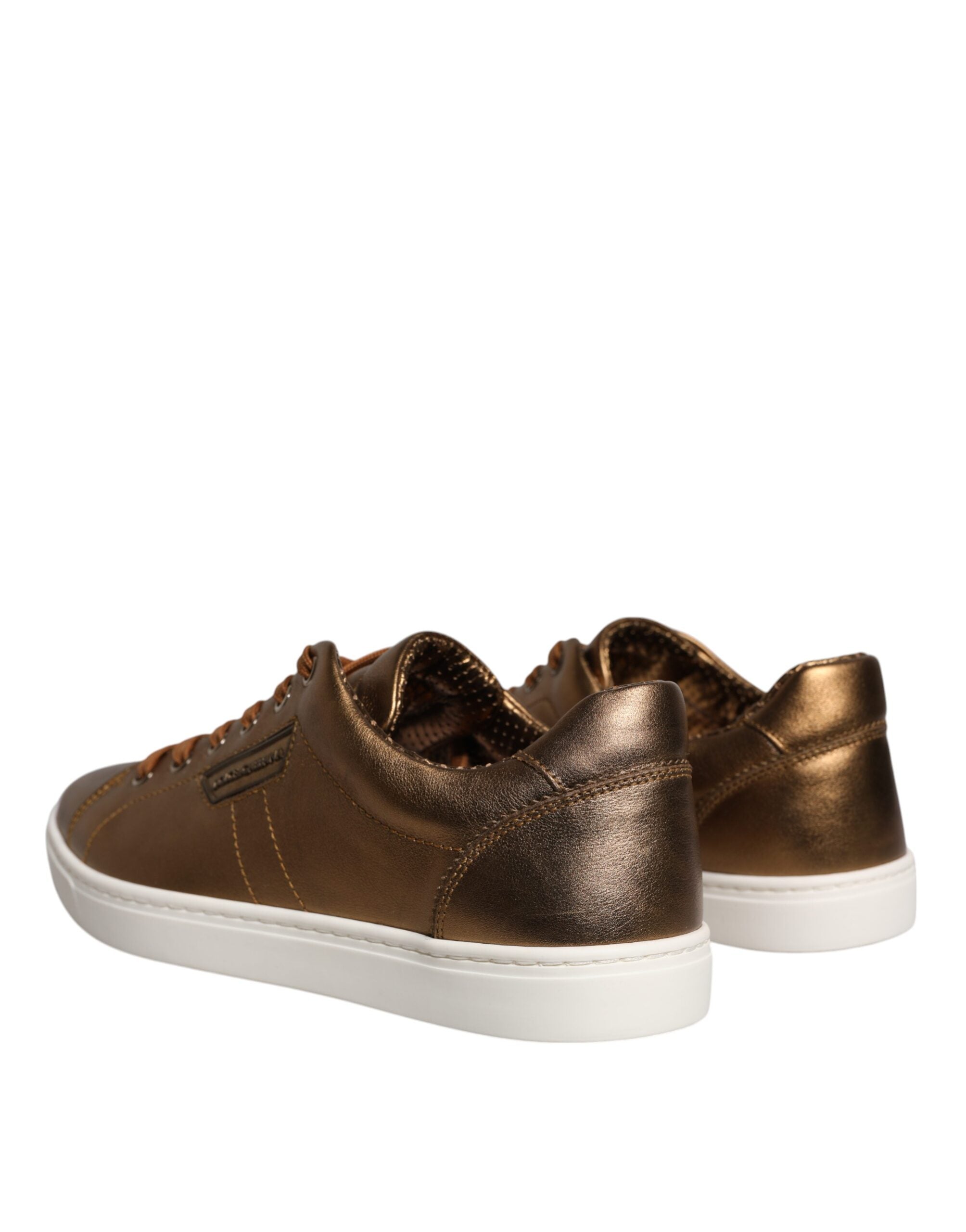 Dolce & Gabbana Gold Leather Logo London Men's Sneakers