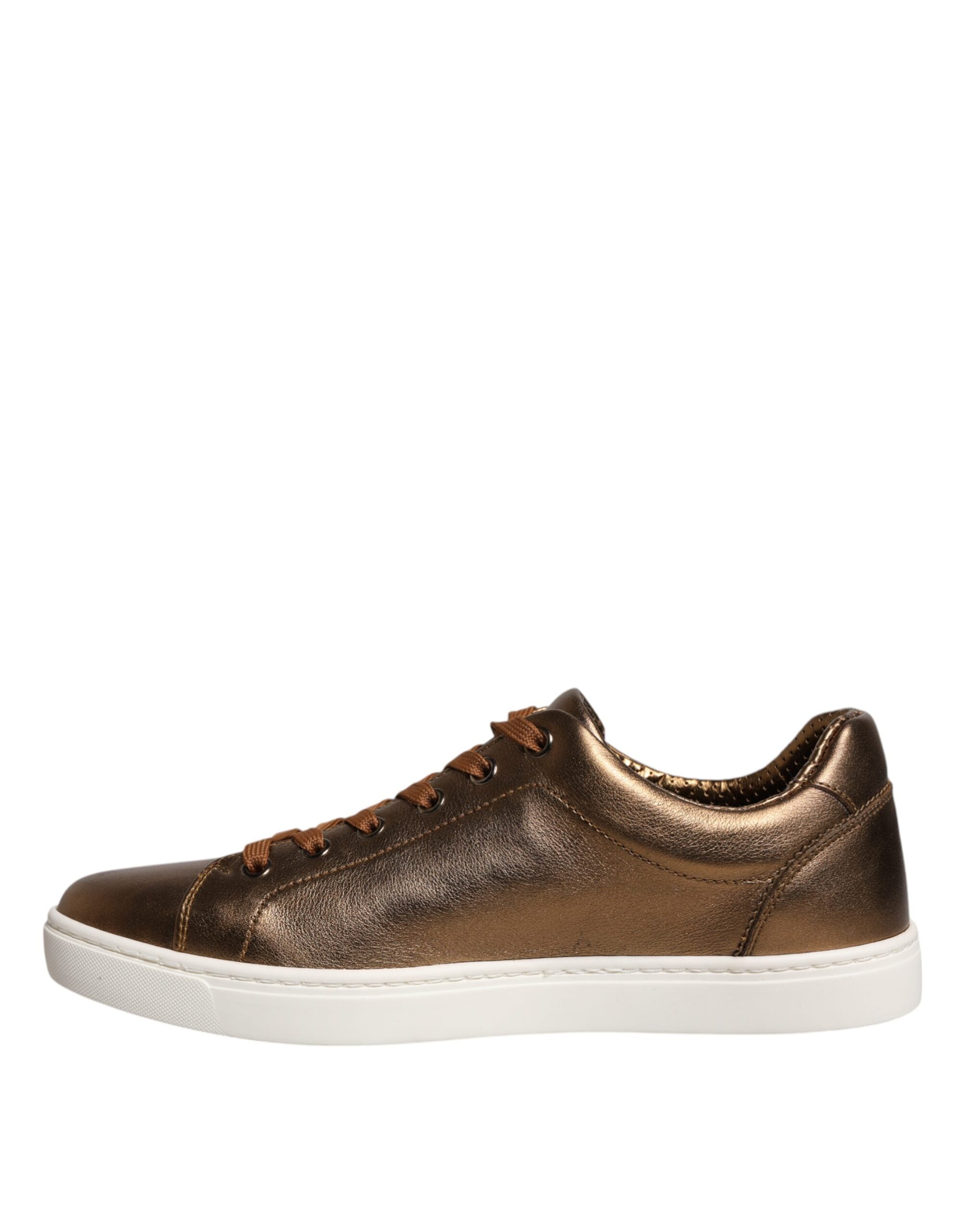 Dolce & Gabbana Gold Leather Logo London Men's Sneakers
