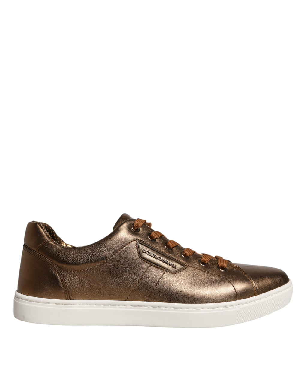 Dolce & Gabbana Gold Leather Logo London Men's Sneakers