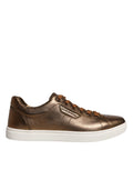 Dolce & Gabbana Gold Leather Logo London Men's Sneakers