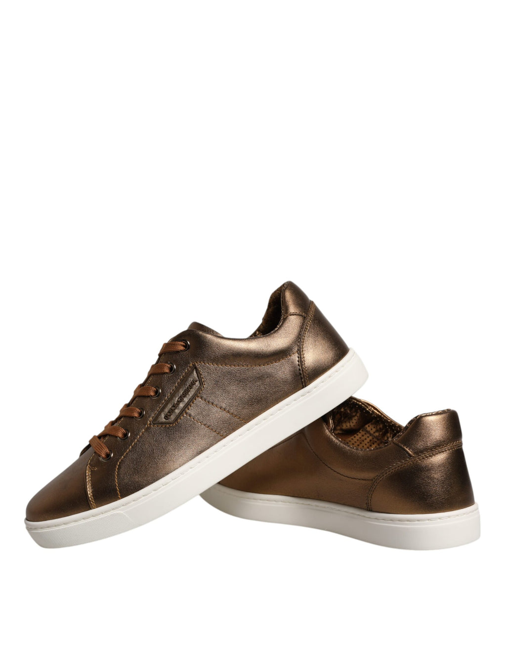 Dolce & Gabbana Gold Leather Logo London Men's Sneakers