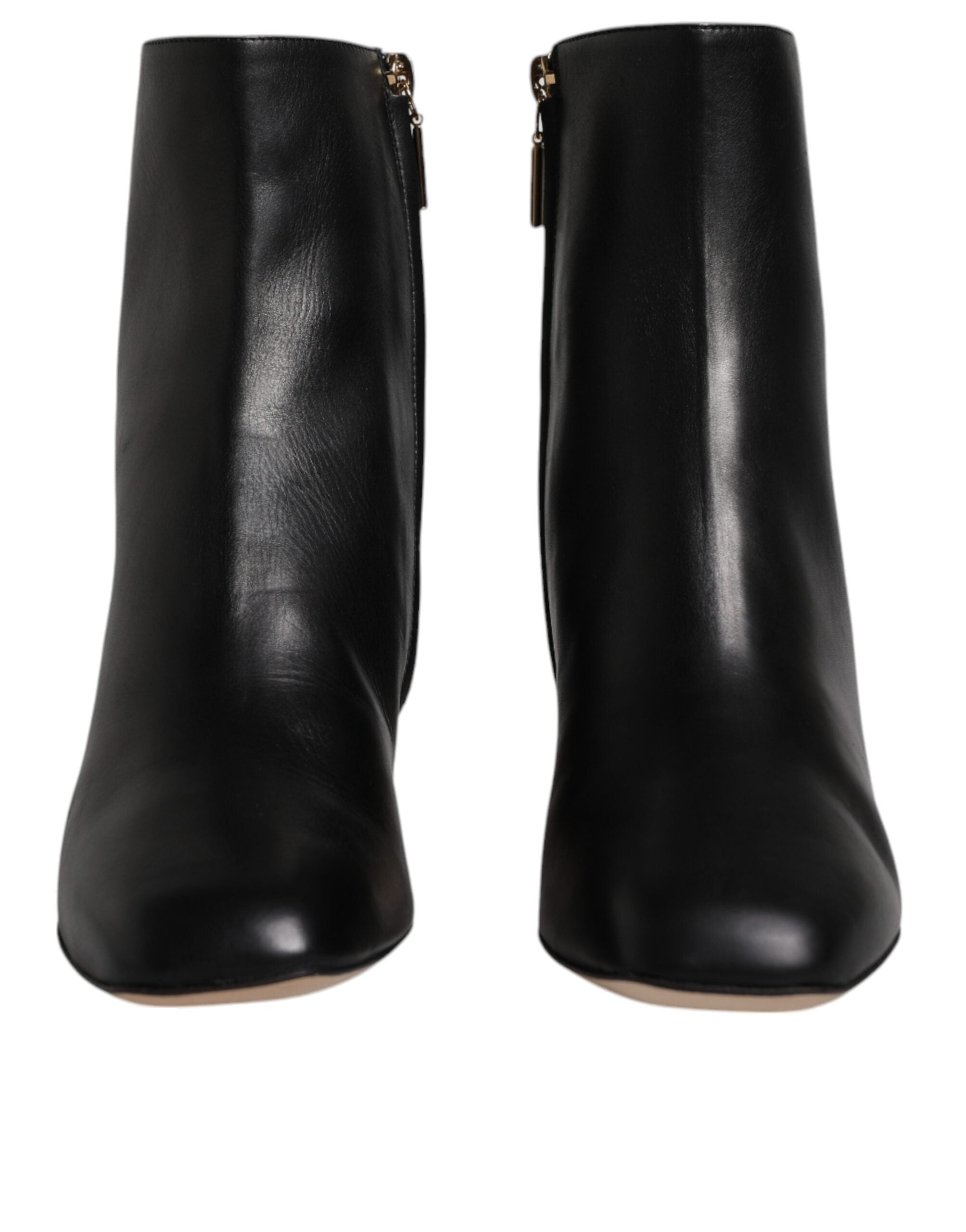 Dolce & Gabbana Black Jackie Leather Mid-Calf Boots Shoes