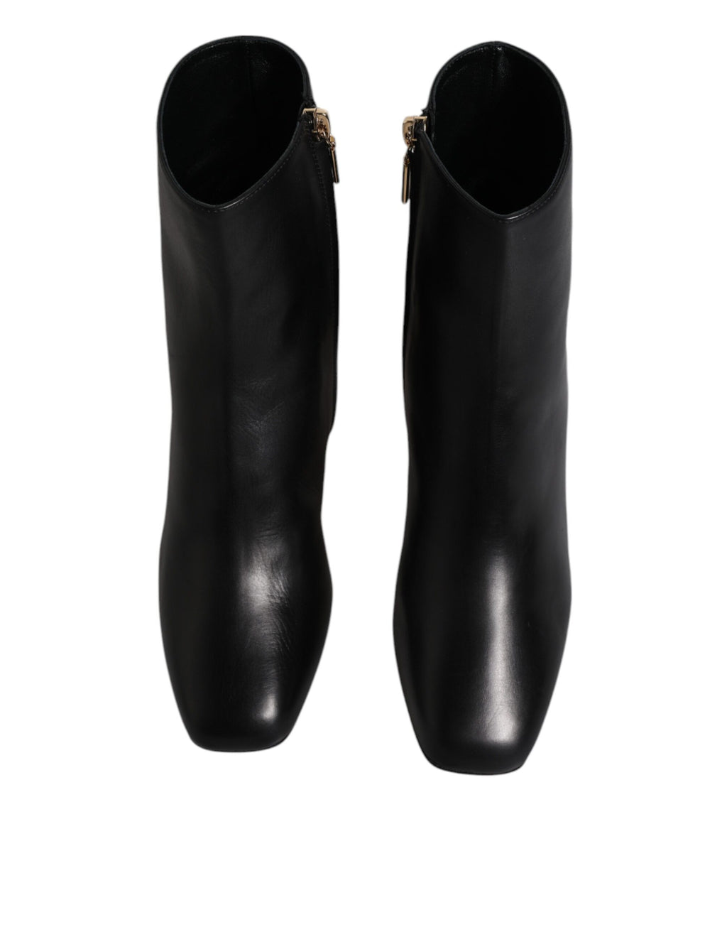 Dolce & Gabbana Black Jackie Leather Mid-Calf Boots Shoes