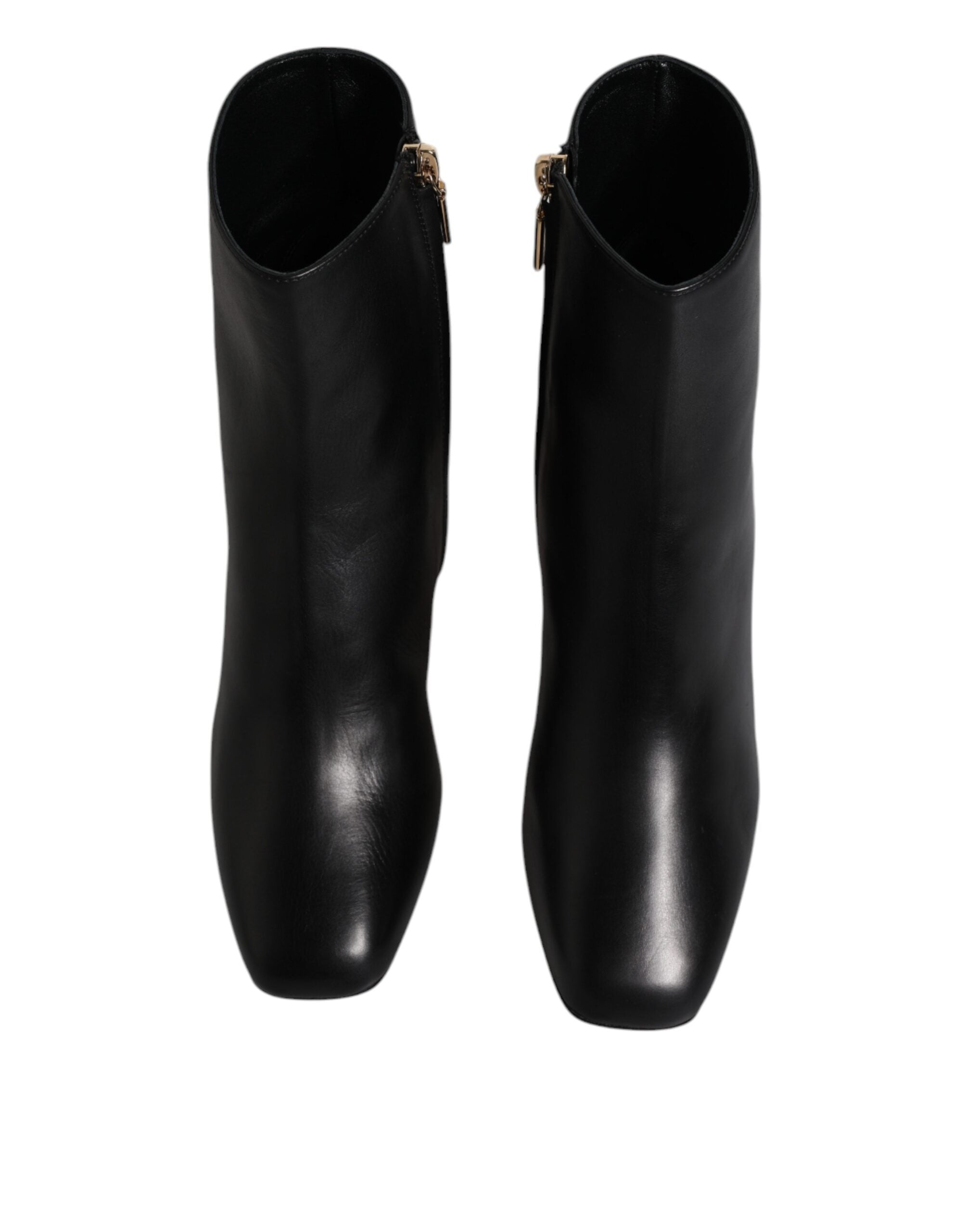 Dolce & Gabbana Black Jackie Leather Mid-Calf Boots Shoes