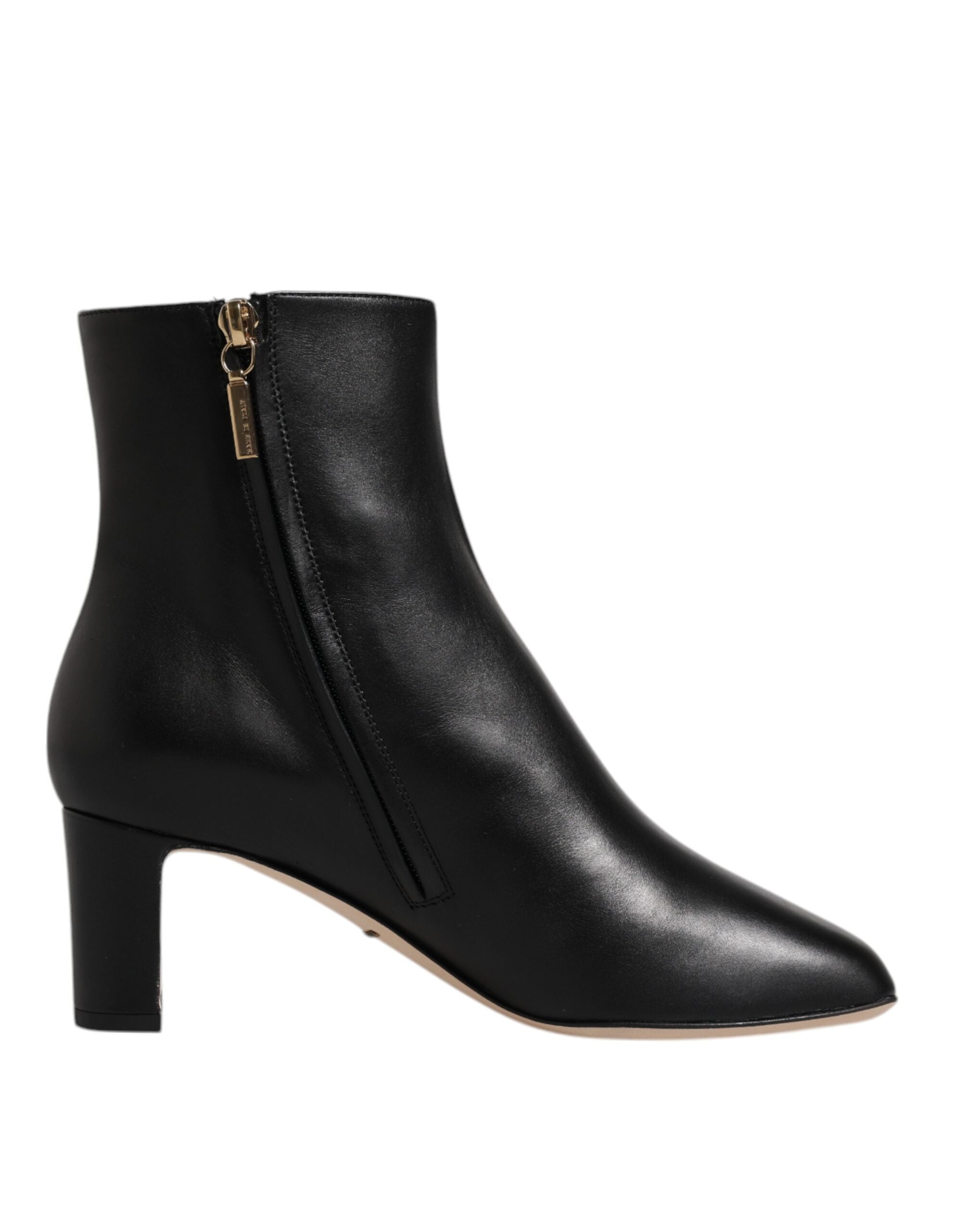 Dolce & Gabbana Black Jackie Leather Mid-Calf Boots Shoes