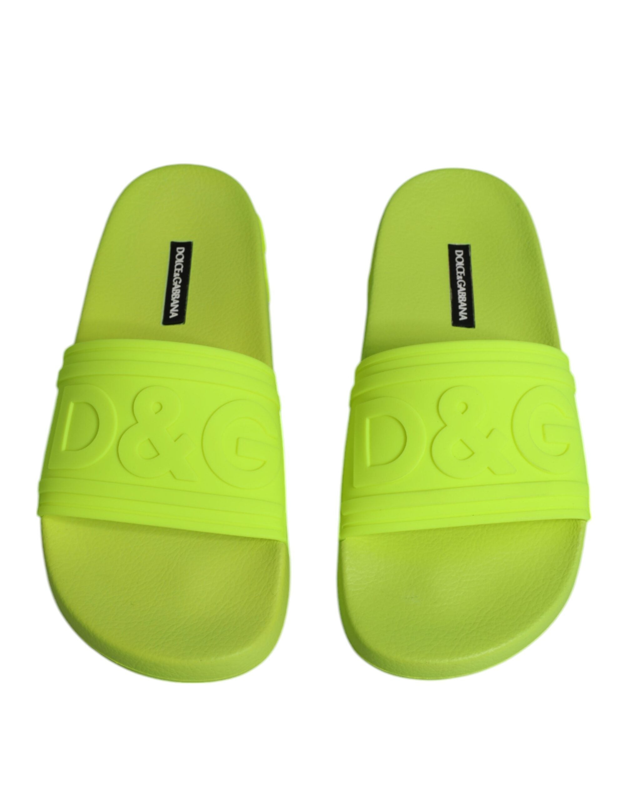 Dolce & Gabbana Rubber Slide Sandals Beachwear Shoes Green