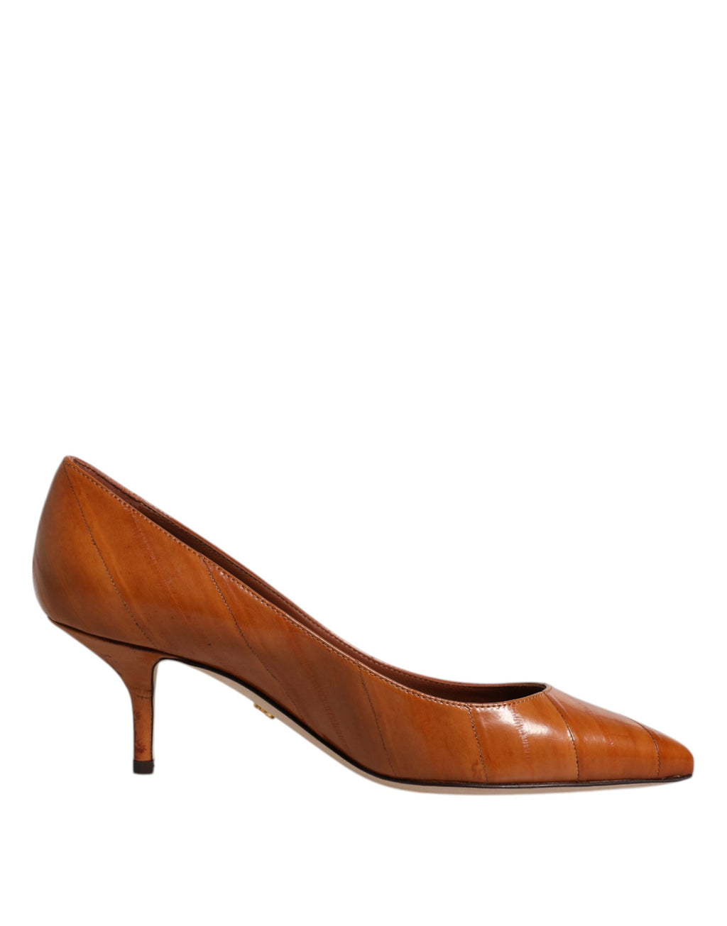 Dolce & Gabbana Brown Leather Kitten Heel Pumps Shoes
