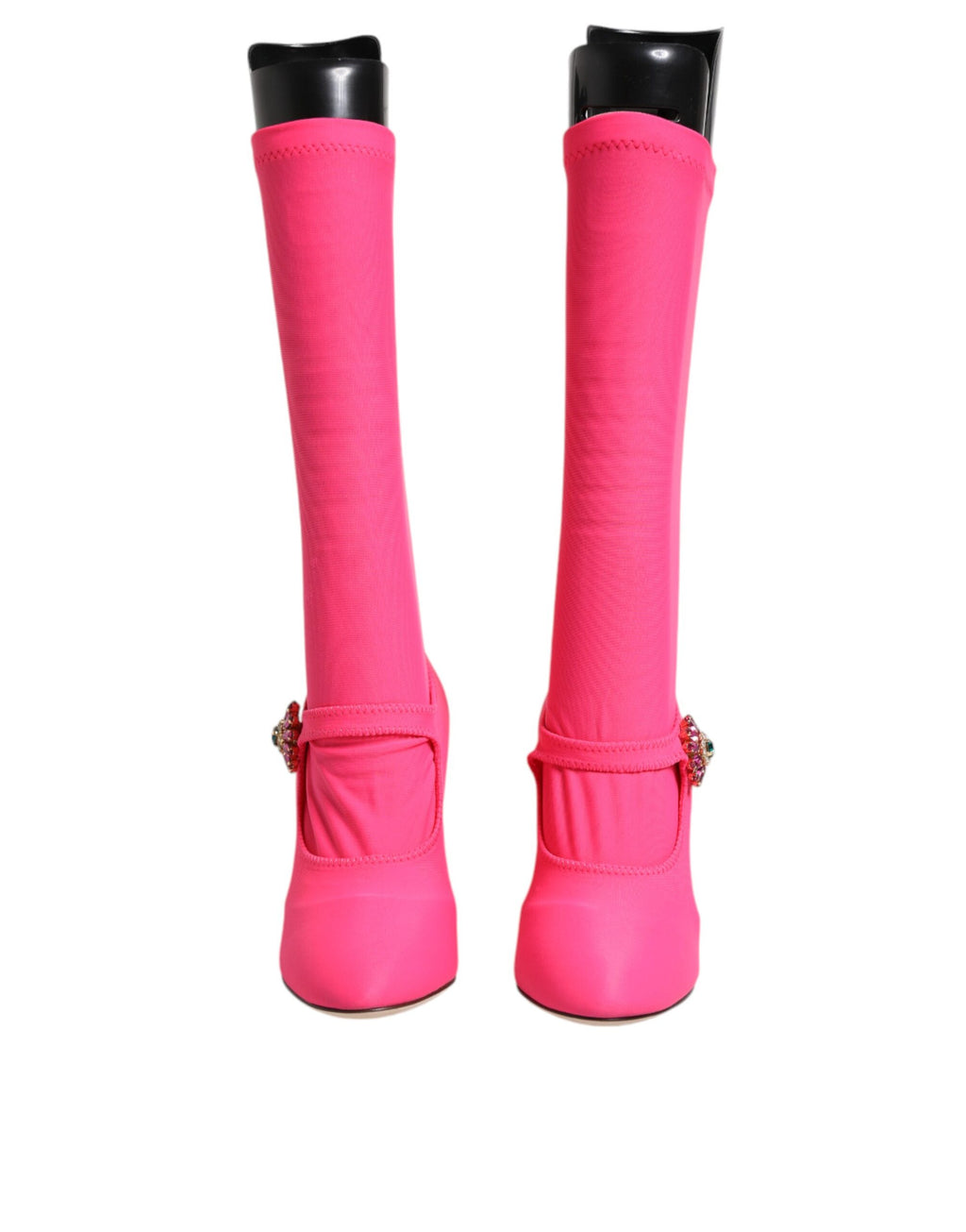 Dolce & Gabbana Pink Nylon Crystal Vally Over-the-Knee Boots