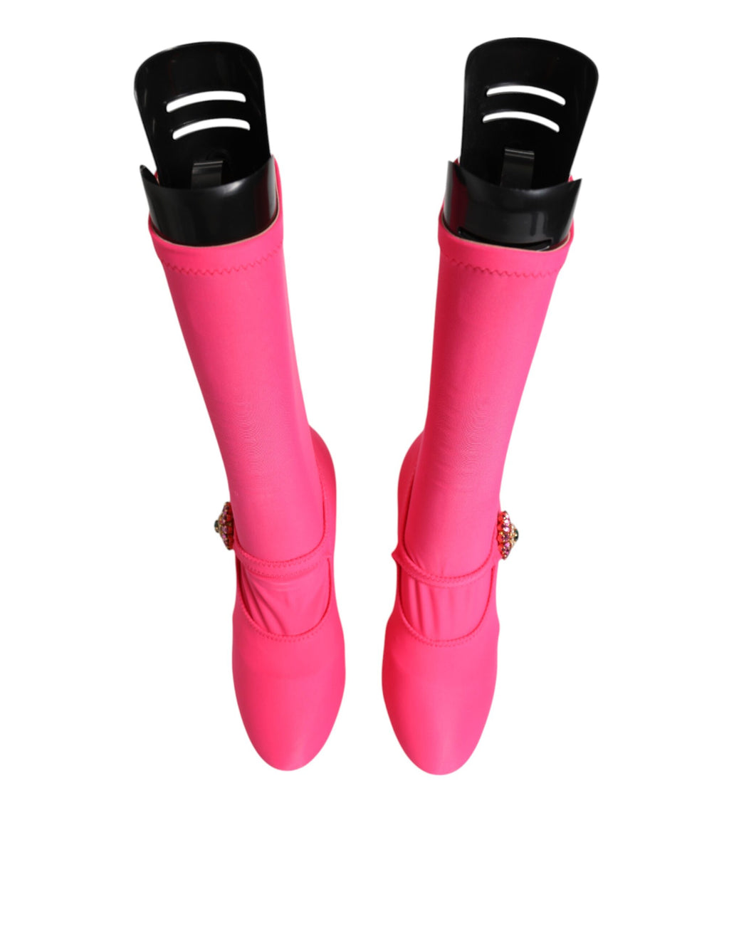 Dolce & Gabbana Pink Nylon Crystal Vally Over-the-Knee Boots