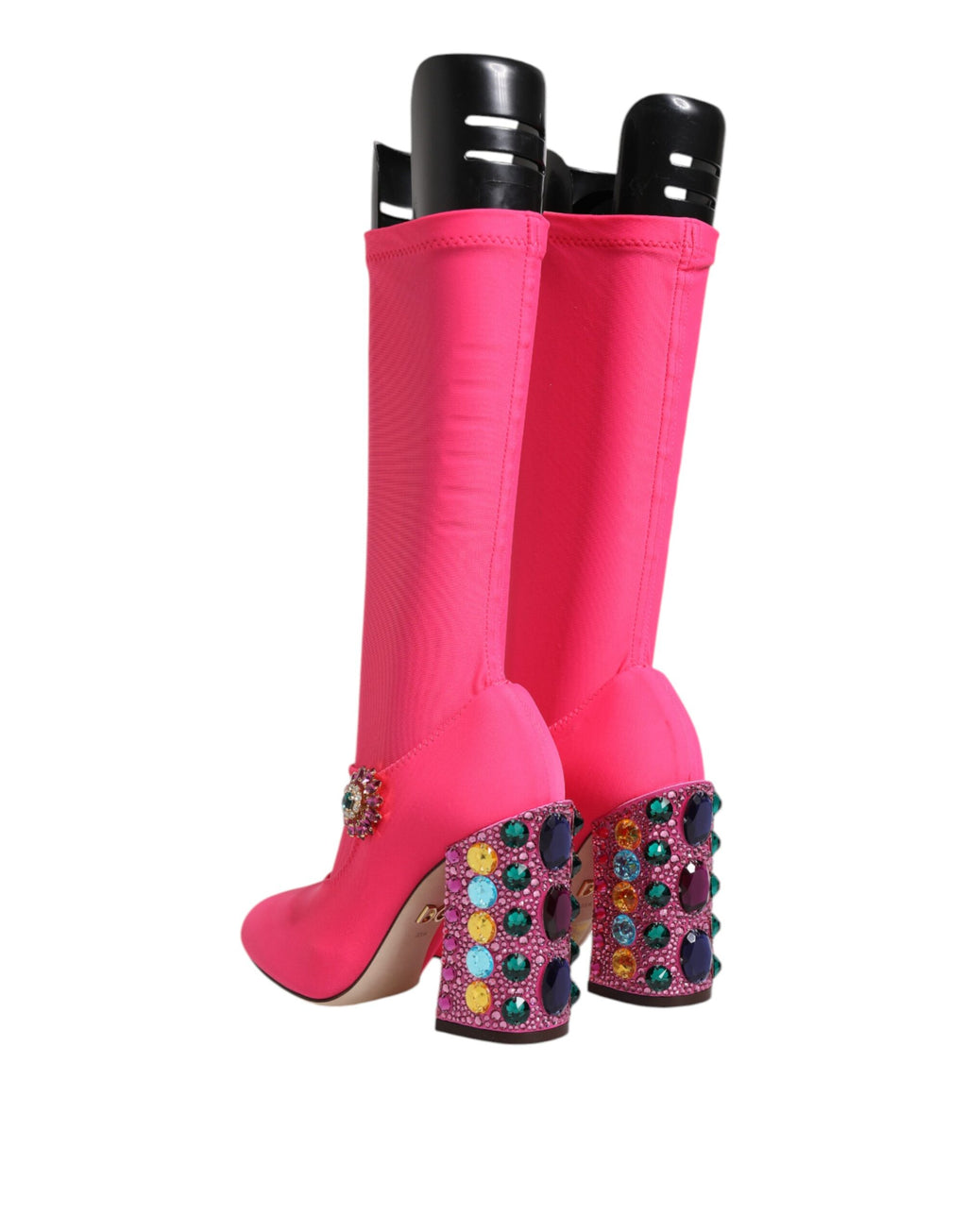 Dolce & Gabbana Pink Nylon Crystal Vally Over-the-Knee Boots