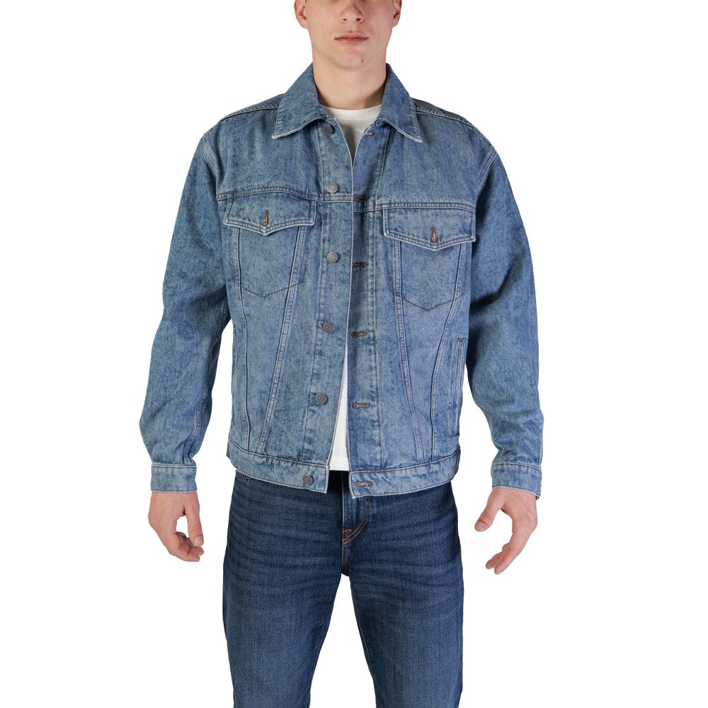 Hugo Boss Light Blue Cotton Jackets &amp
