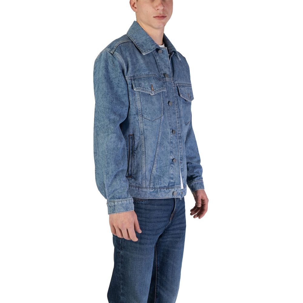Hugo Boss Light Blue Cotton Jackets &amp
