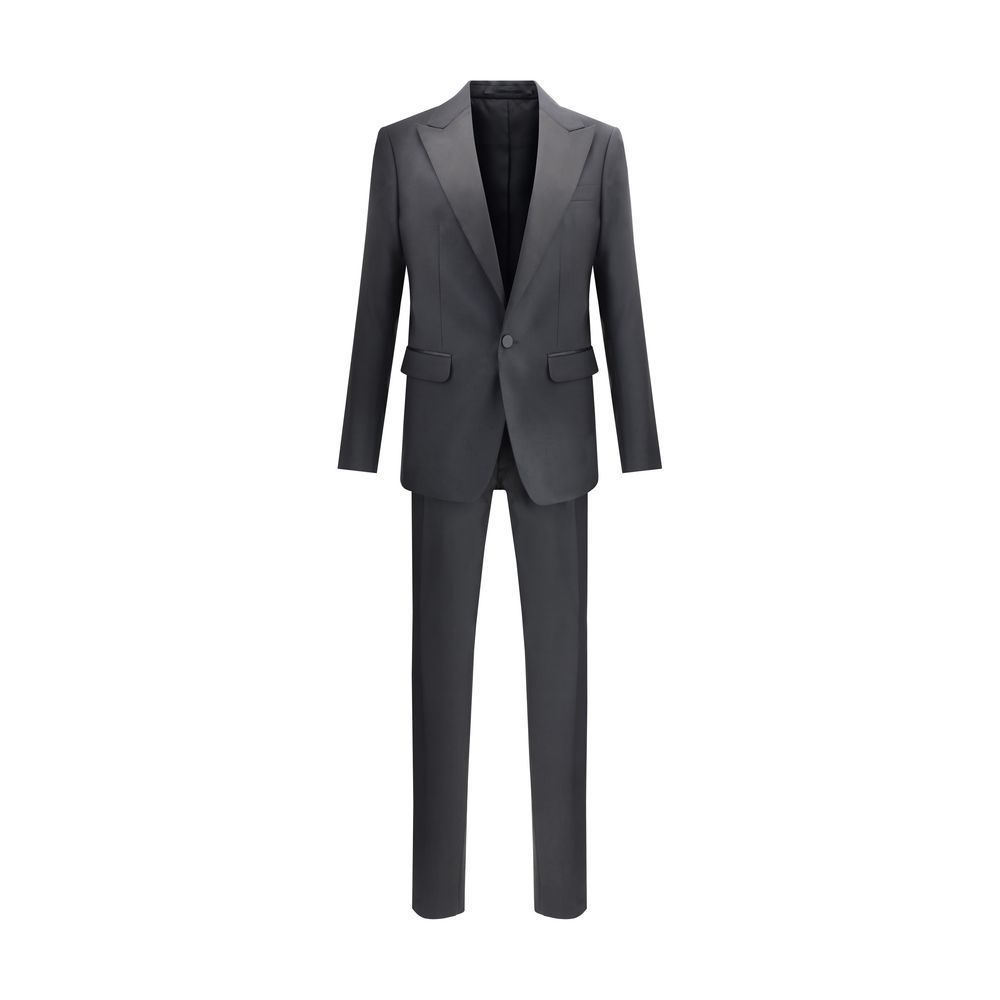 Dsquared² Schwarzer Woll-Anzug aus Fleece mit zwei Teilen