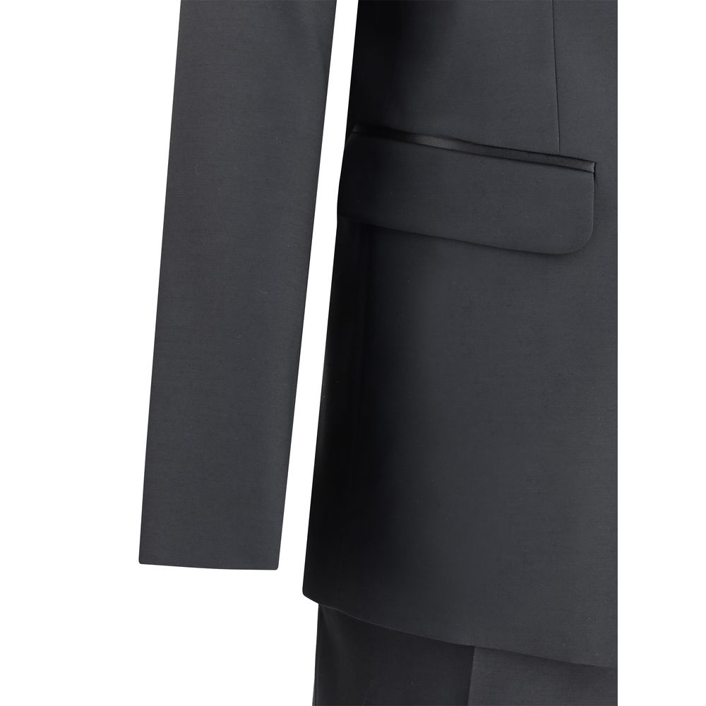 Dsquared² Schwarzer Woll-Anzug aus Fleece mit zwei Teilen