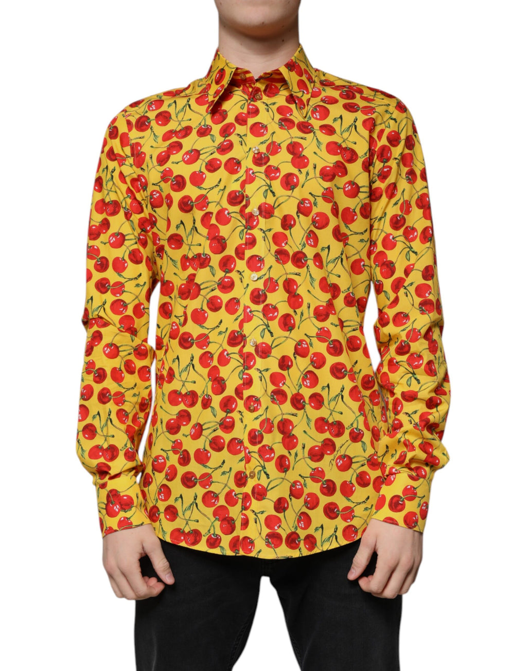 Dolce & Gabbana Yellow Cherry Tree Cotton Shirt MARTINI