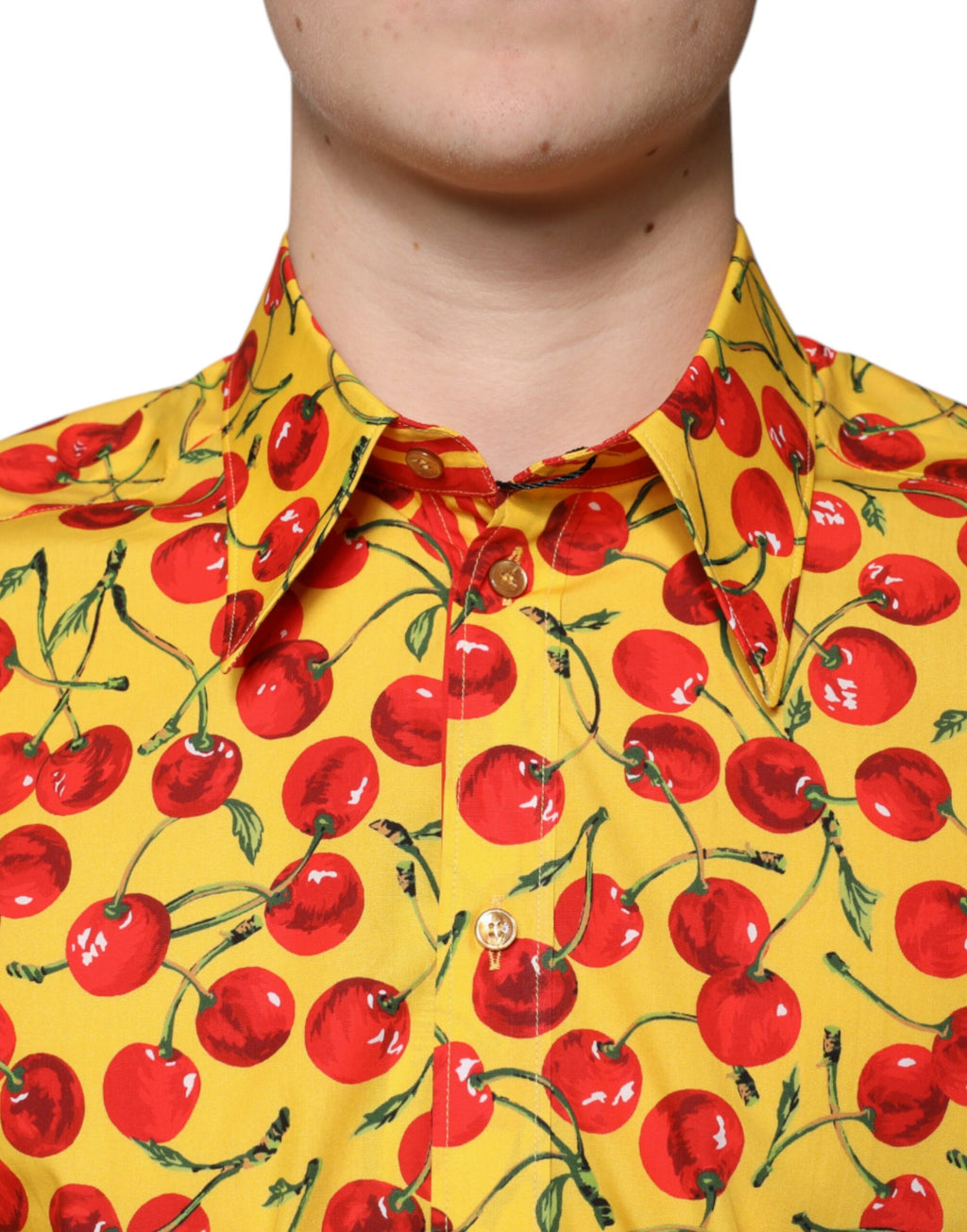 Dolce & Gabbana Yellow Cherry Tree Cotton Shirt MARTINI
