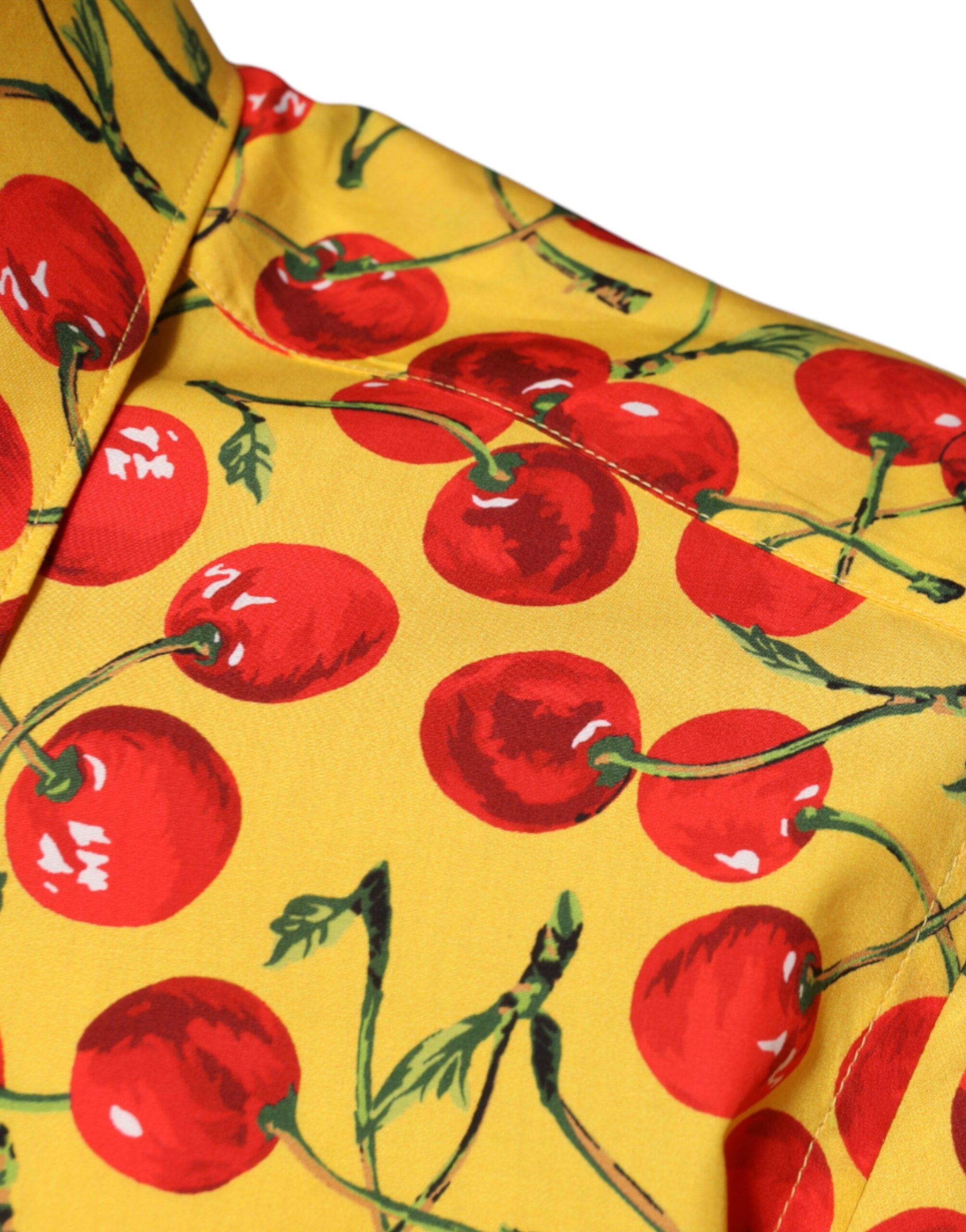 Dolce & Gabbana Yellow Cherry Tree Cotton Shirt MARTINI