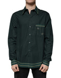 Dolce & Gabbana Green Logo Long-Sleeve MARTINI Casual Shirt