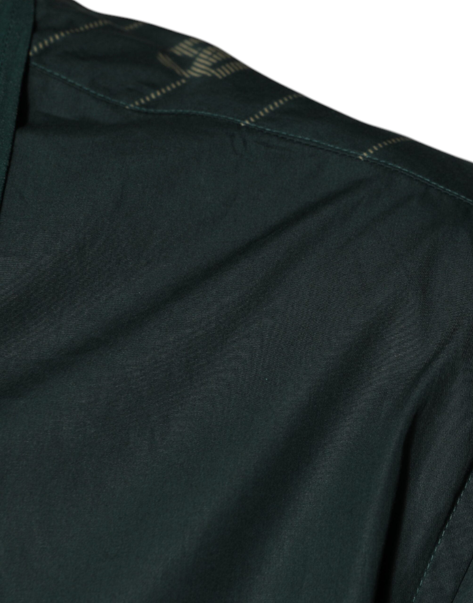 Dolce & Gabbana Green Logo Long-Sleeve MARTINI Casual Shirt