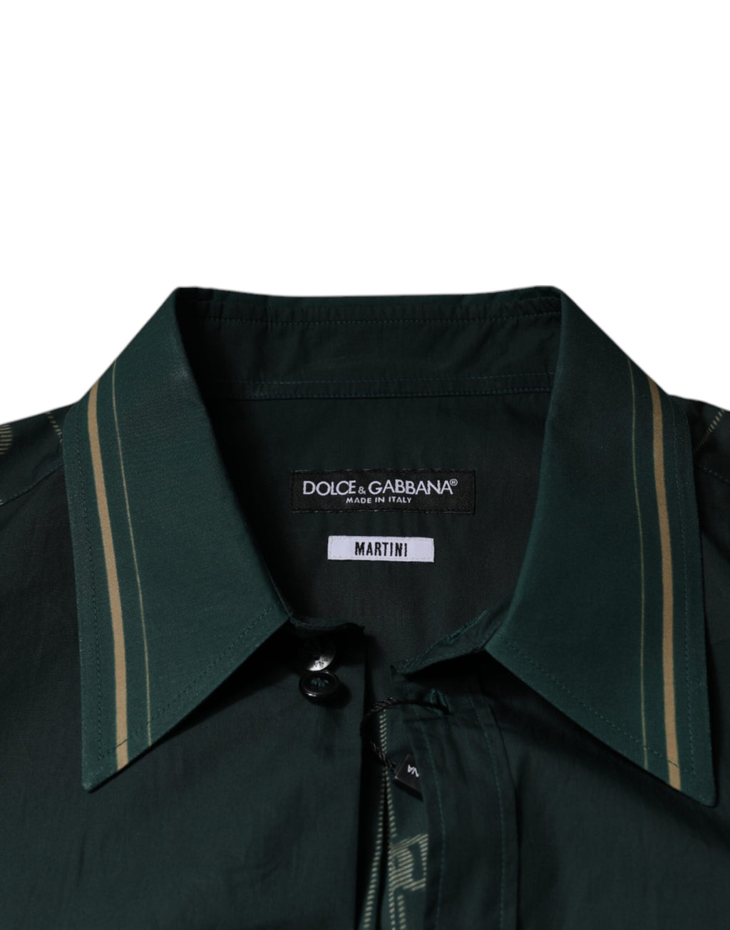 Dolce & Gabbana Green Logo Long-Sleeve MARTINI Casual Shirt