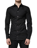 Dolce & Gabbana Black Long-Sleeve Cotton Formal Shirt