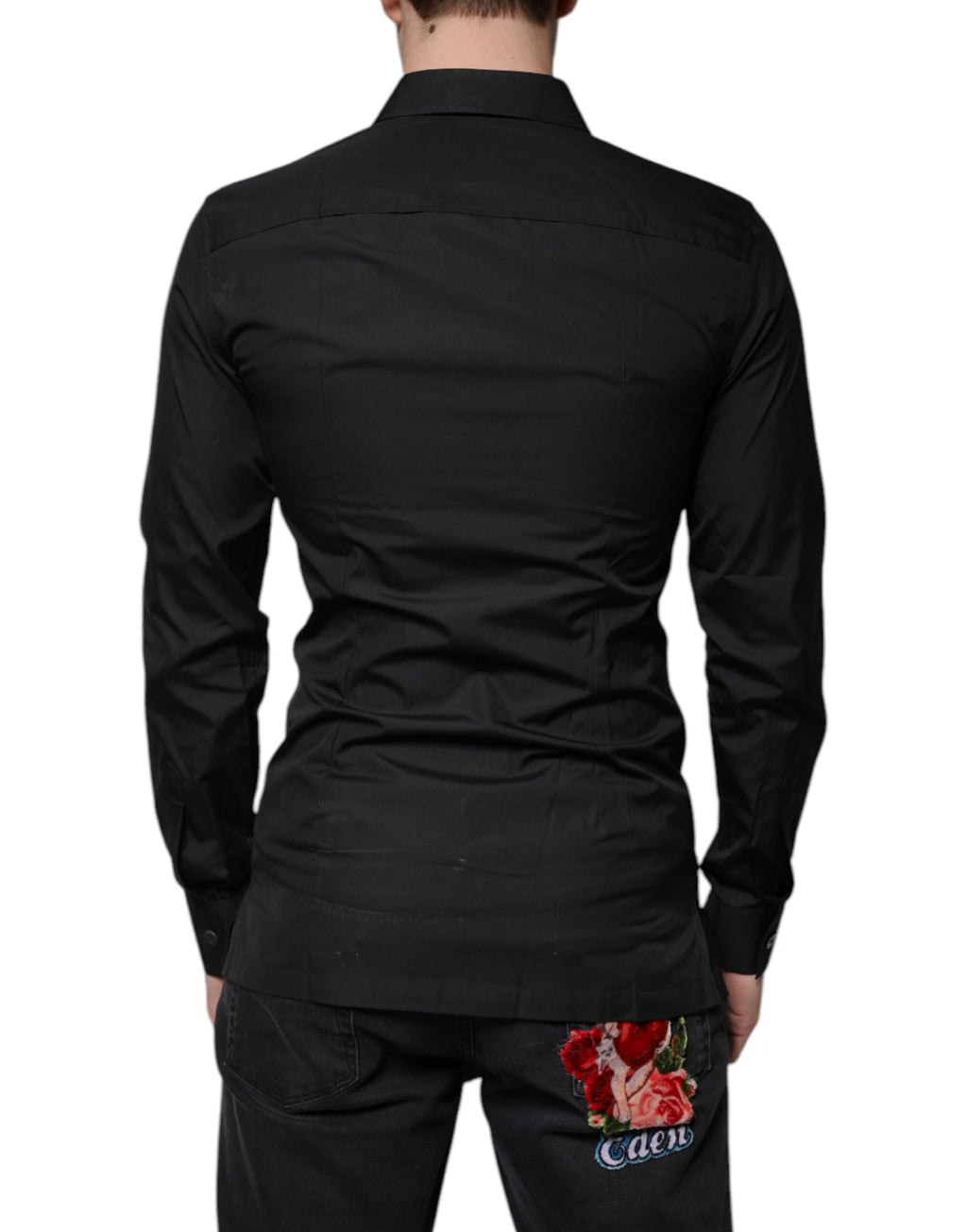 Dolce & Gabbana Black Long-Sleeve Cotton Formal Shirt