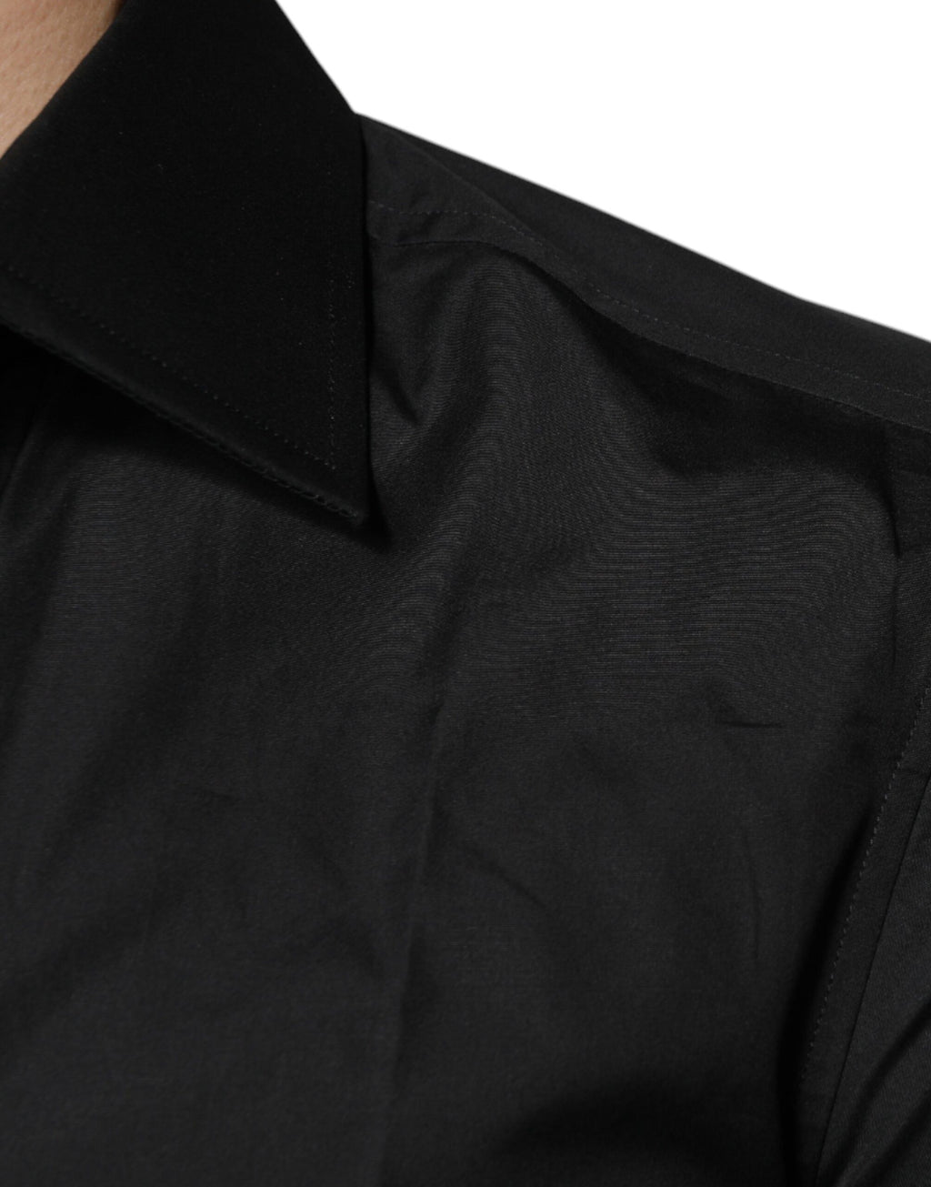 Dolce & Gabbana Black Long-Sleeve Cotton Formal Shirt