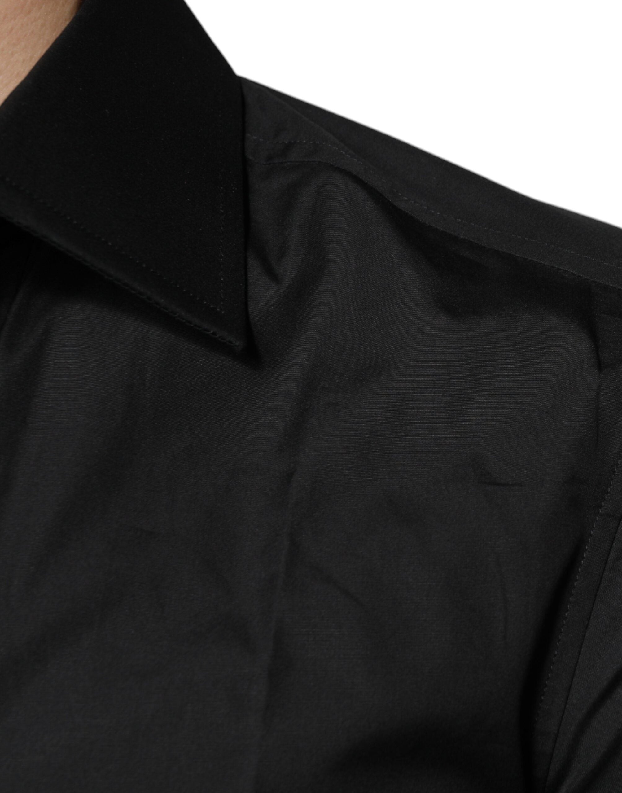 Dolce & Gabbana Black Long-Sleeve Cotton Formal Shirt