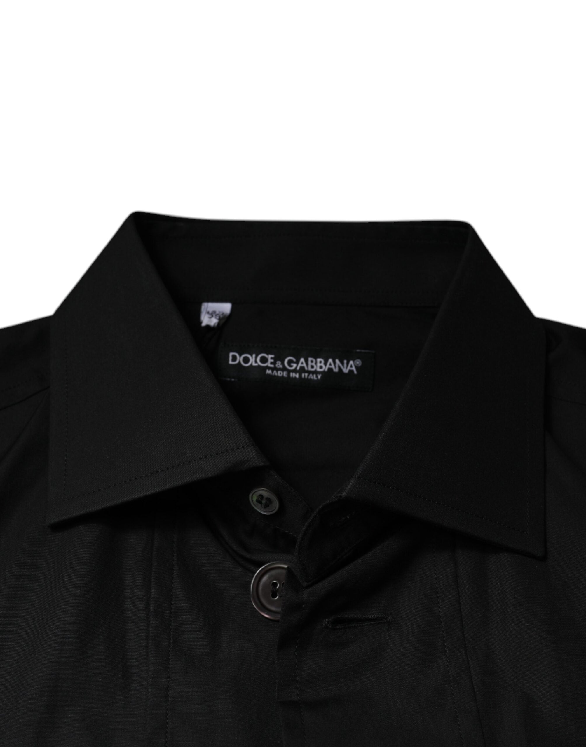 Dolce & Gabbana Black Long-Sleeve Cotton Formal Shirt