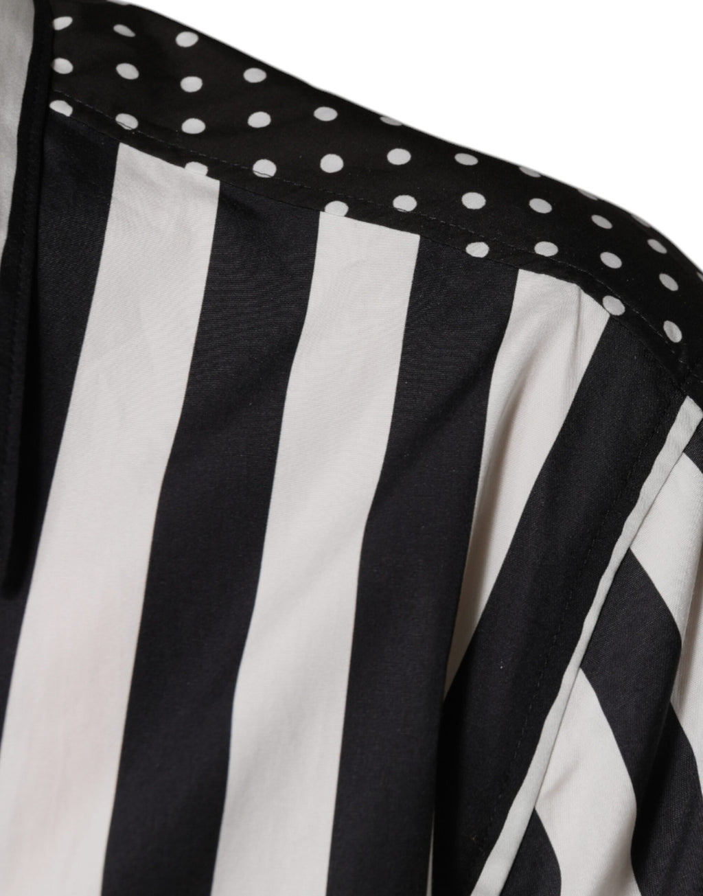Dolce & Gabbana Black and White Striped Button Down Casual Shirt