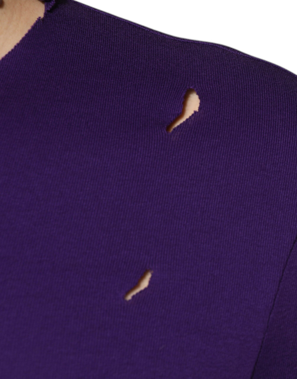 Dolce & Gabbana Purple Cotton Crew Neck Sweater Men's Pullover