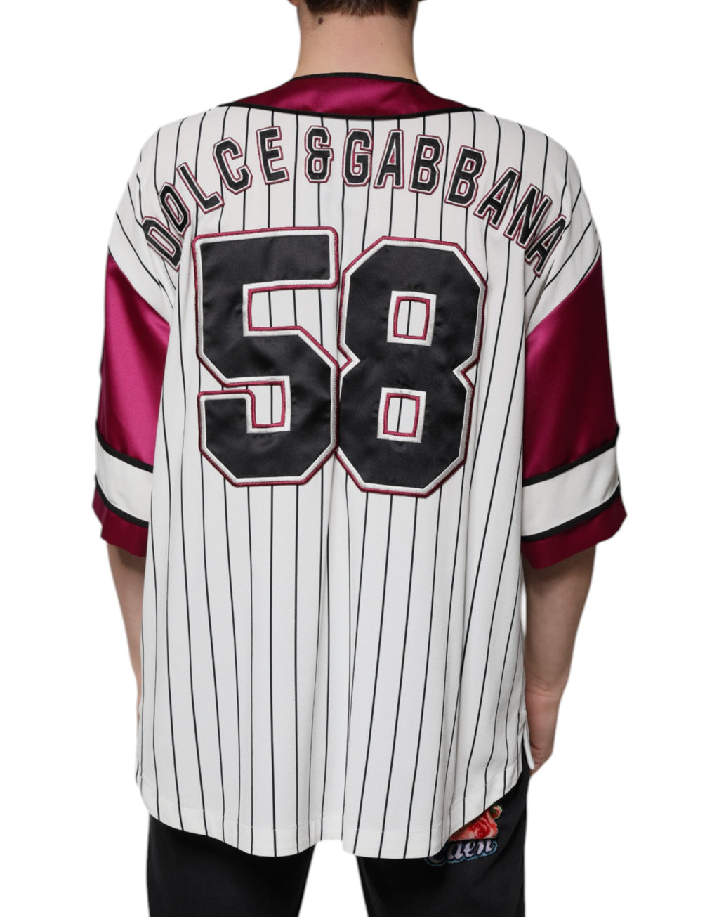 Dolce & Gabbana Multicolor Logo V-Neck Jersey T-Shirt