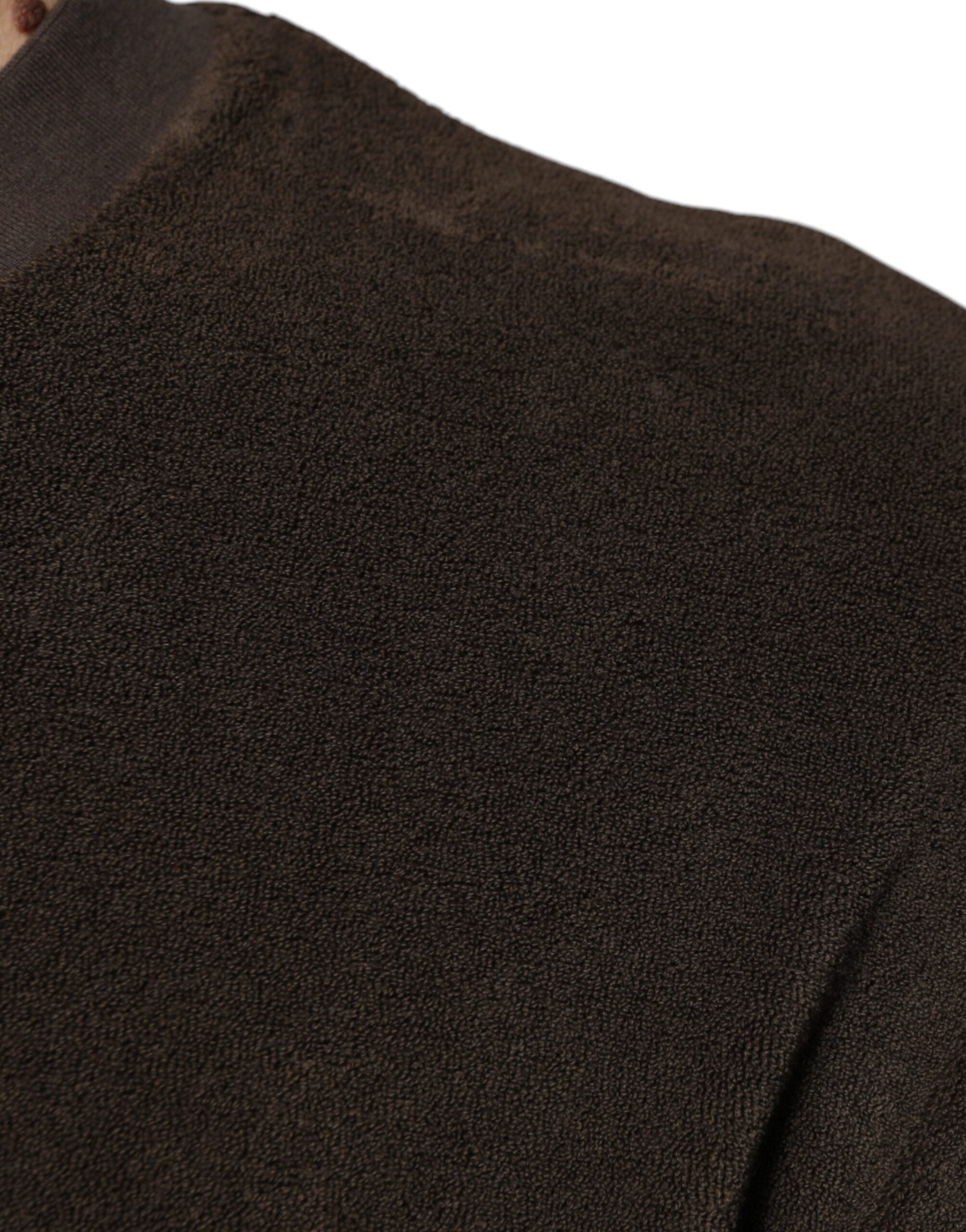 Dolce & Gabbana Brown Cotton Crew Neck Short Sleeve T-Shirt