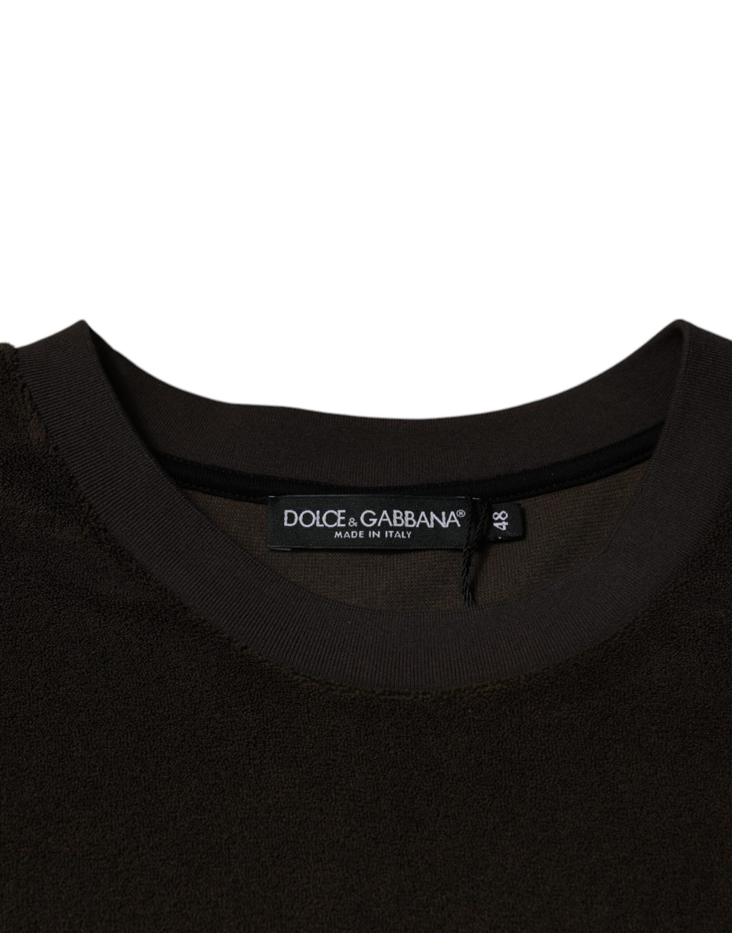 Dolce & Gabbana Brown Cotton Crew Neck Short Sleeve T-Shirt