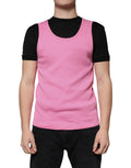 Dolce & Gabbana Pink Sleeveless Cotton Crewneck T-Shirt