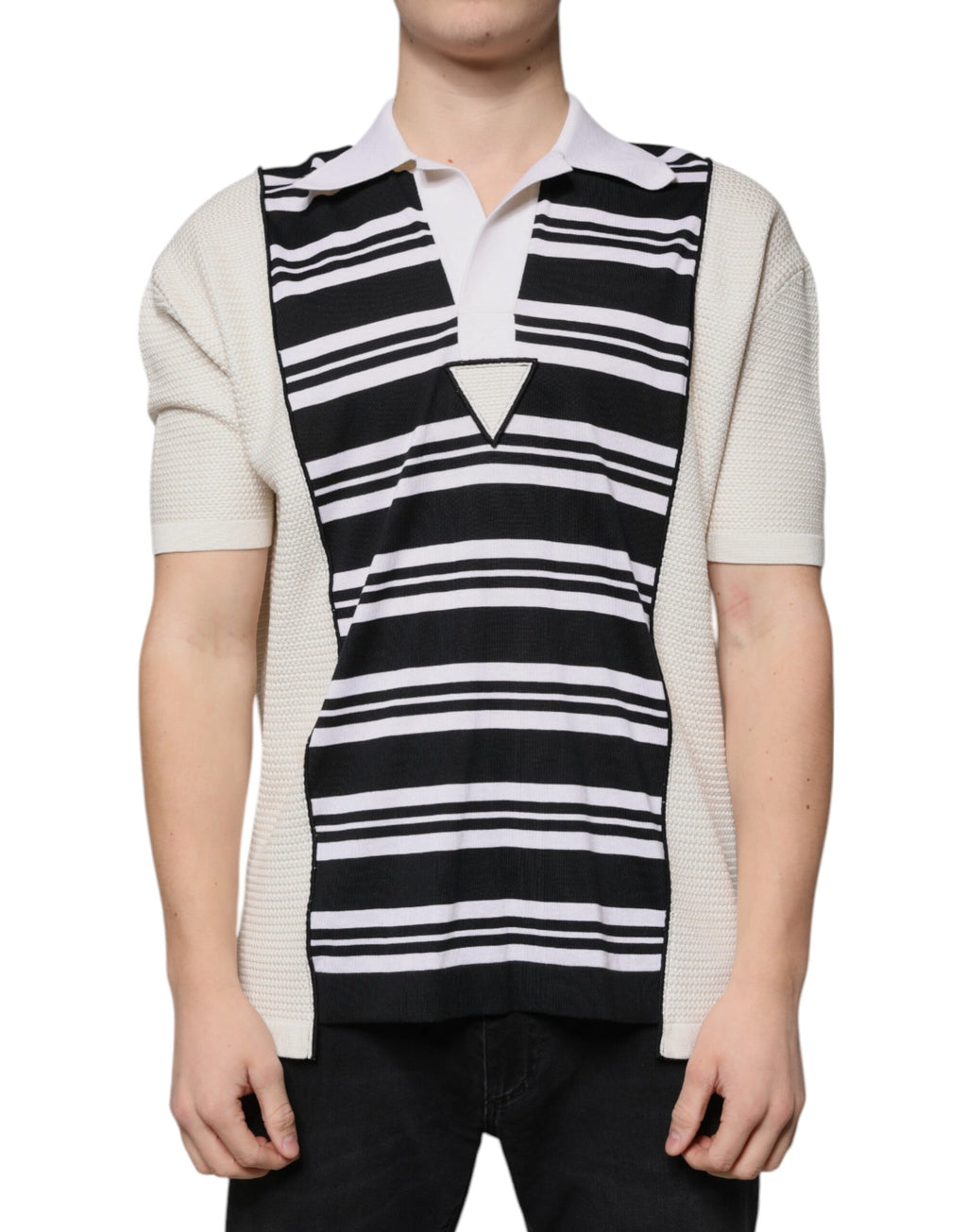 Dolce & Gabbana Multicolor Striped Polo Shirt With Collar