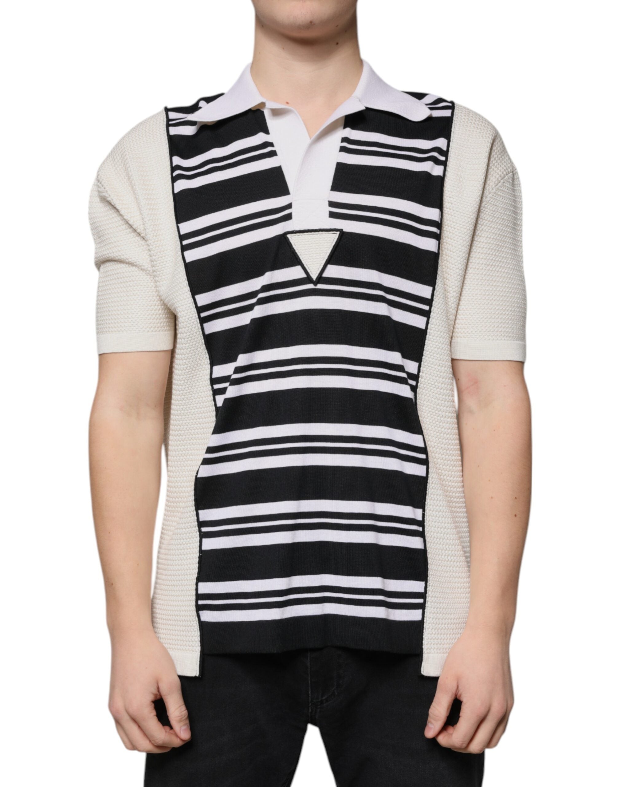 Dolce & Gabbana Multicolor Striped Polo Shirt With Collar