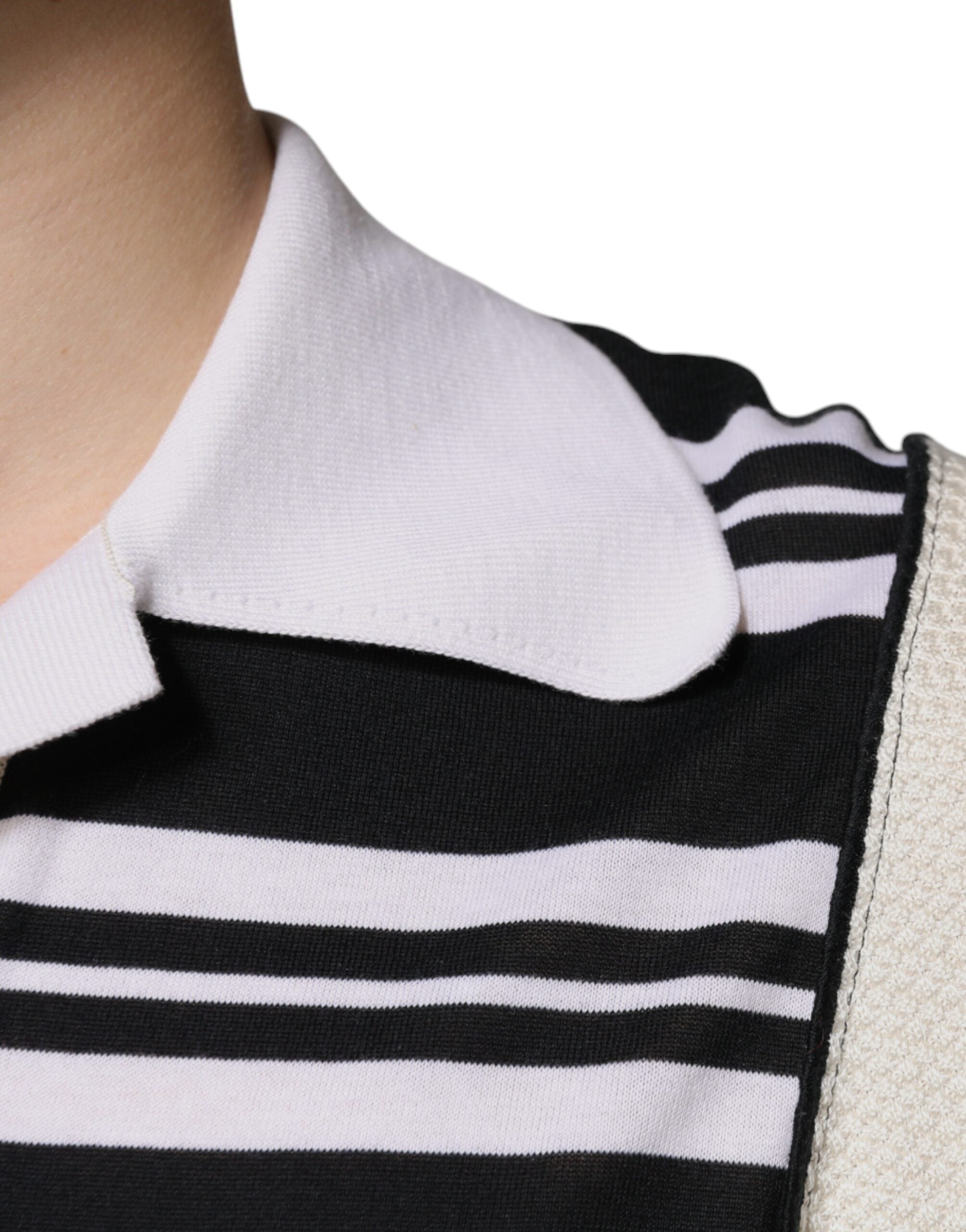 Dolce & Gabbana Multicolor Striped Polo Shirt With Collar