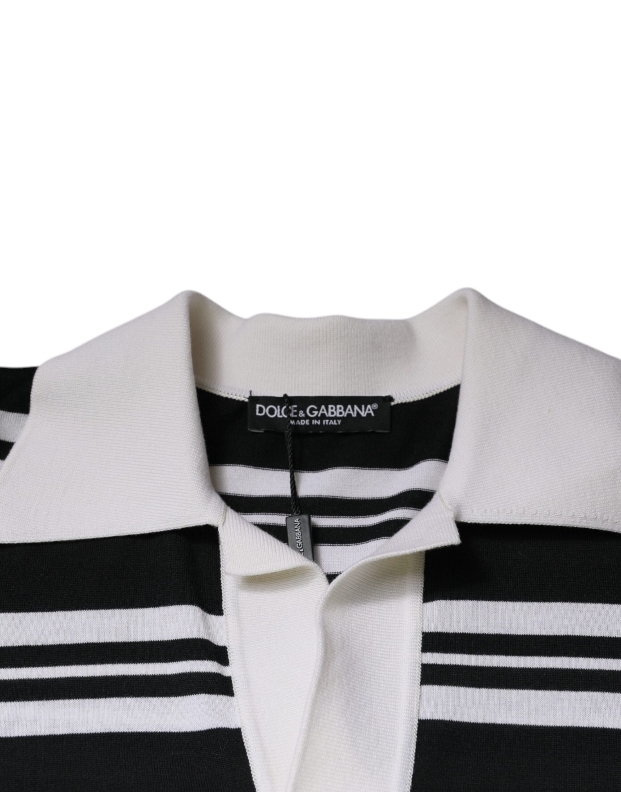 Dolce & Gabbana Multicolor Striped Polo Shirt With Collar