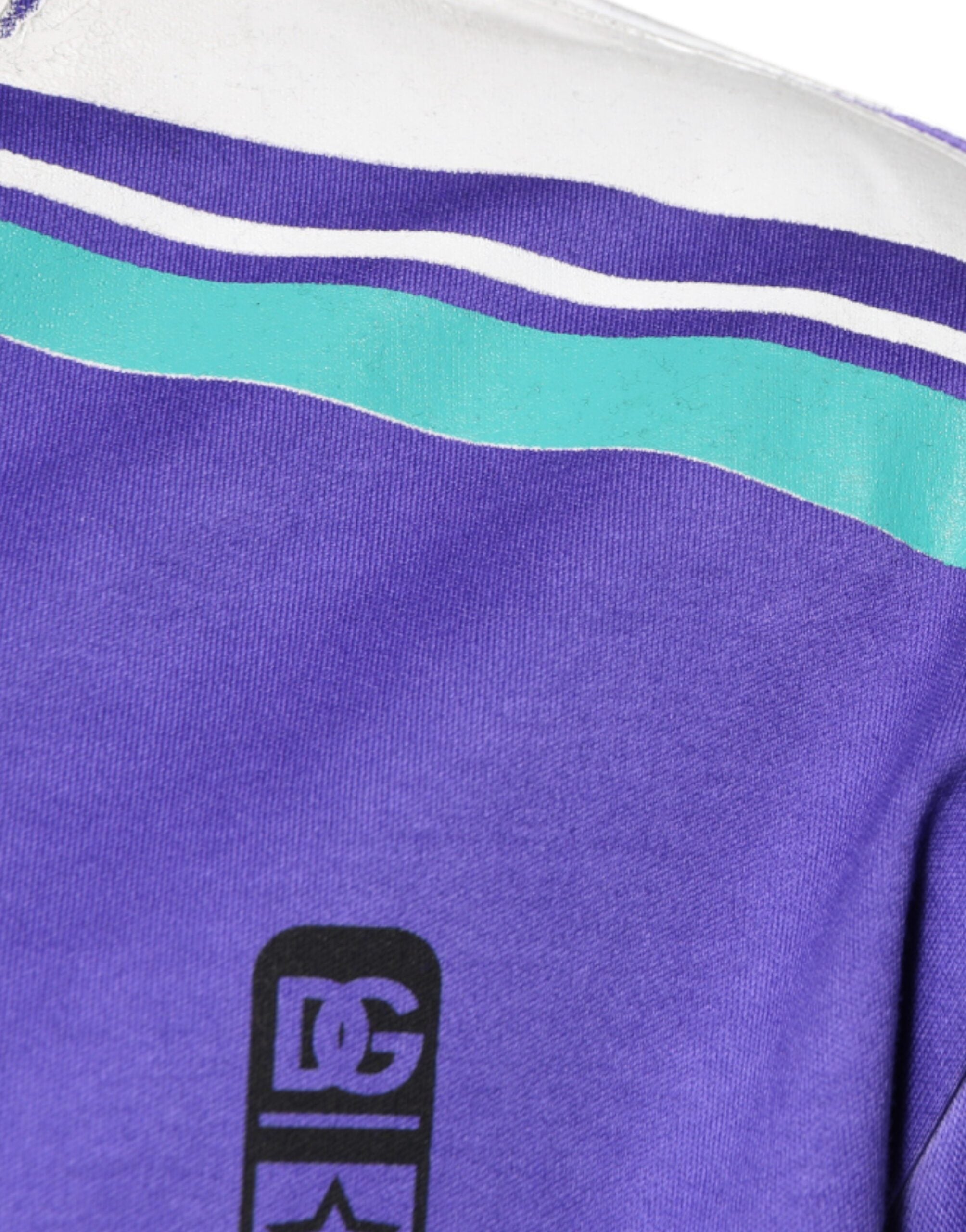 Dolce & Gabbana Purple Logo Cotton V-Neck Jersey T-Shirt