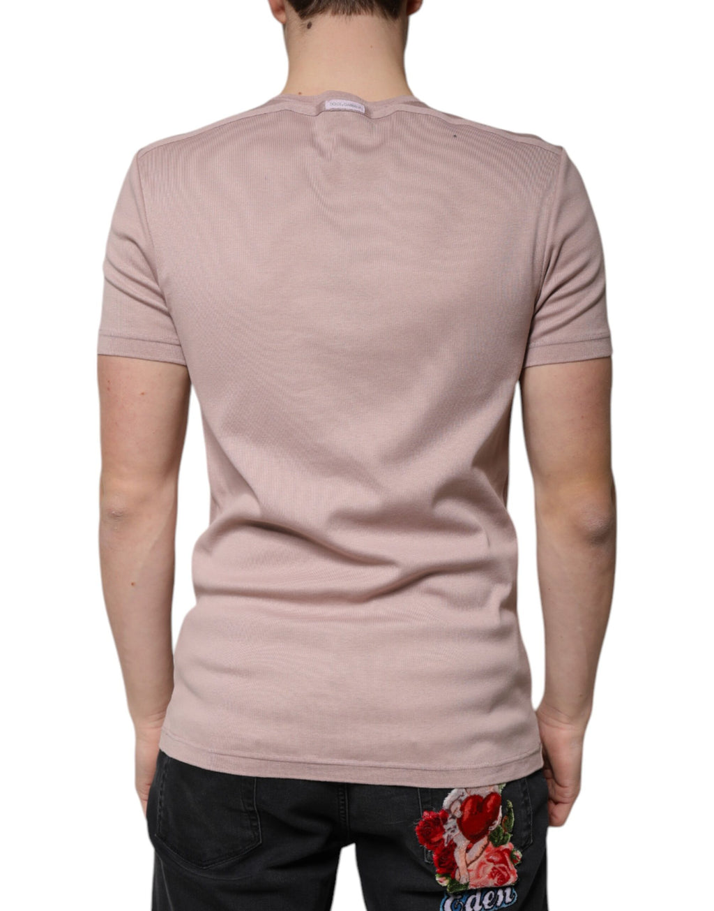 Dolce & Gabbana Brown Cotton T-Shirt with Short Sleeves and Crew Neck