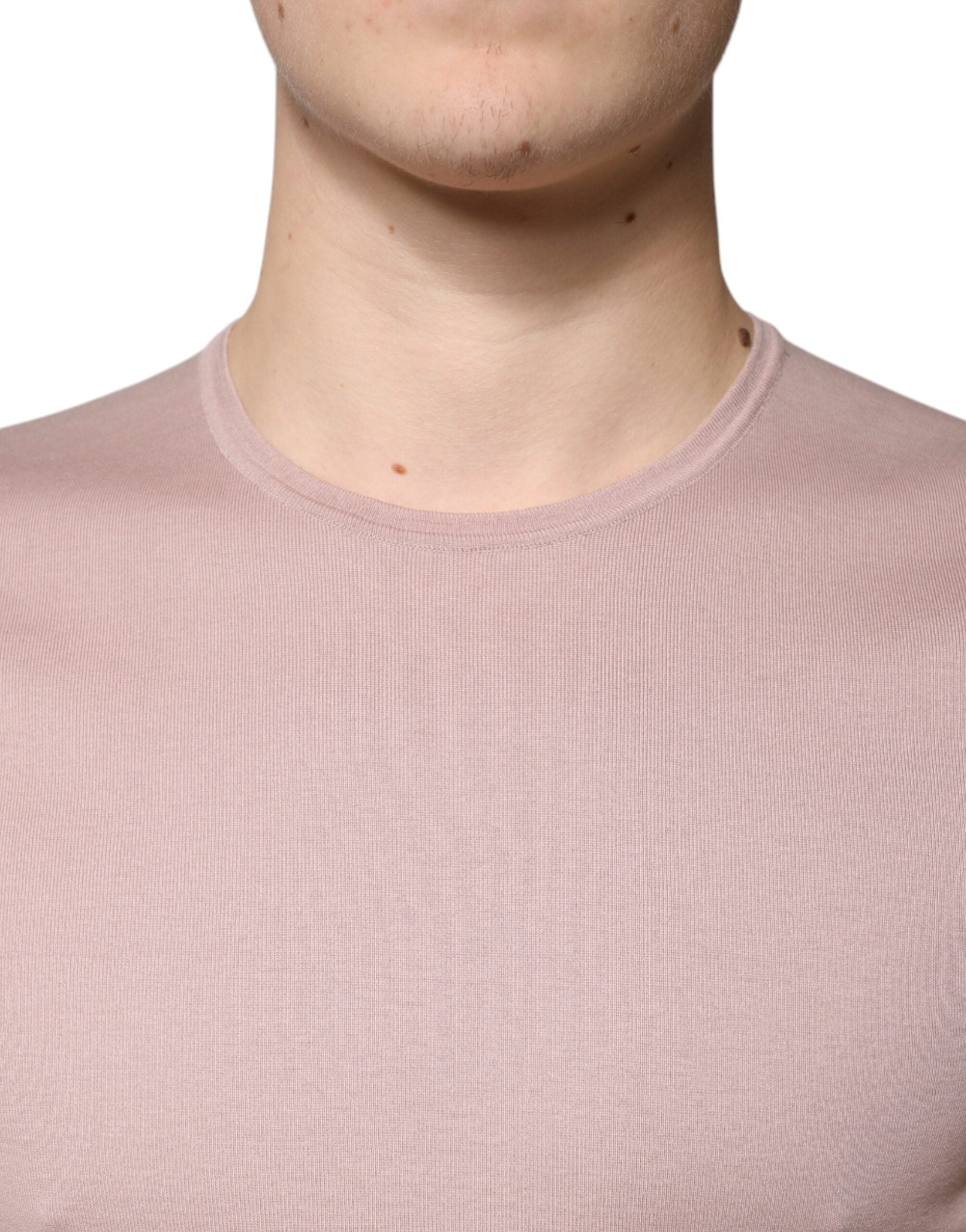 Dolce & Gabbana Brown Cotton T-Shirt with Short Sleeves and Crew Neck