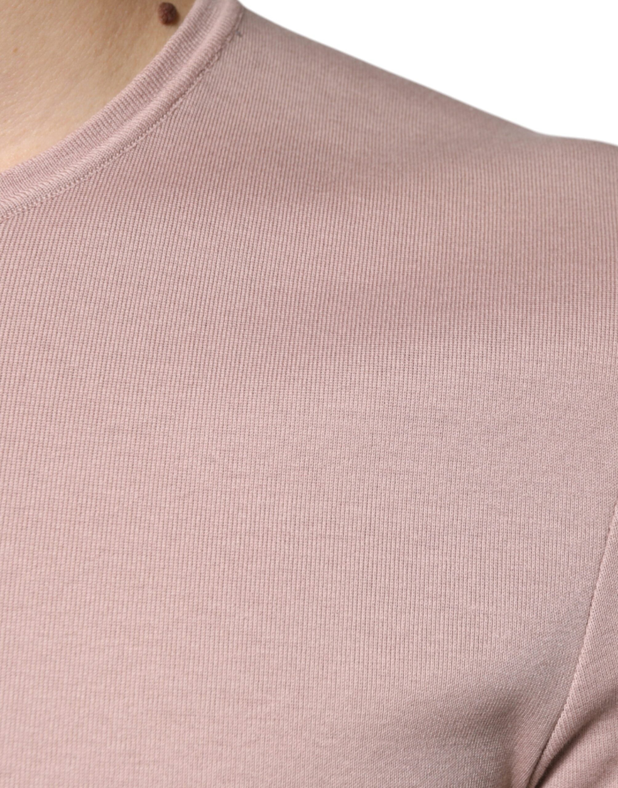 Dolce & Gabbana Brown Cotton T-Shirt with Short Sleeves and Crew Neck