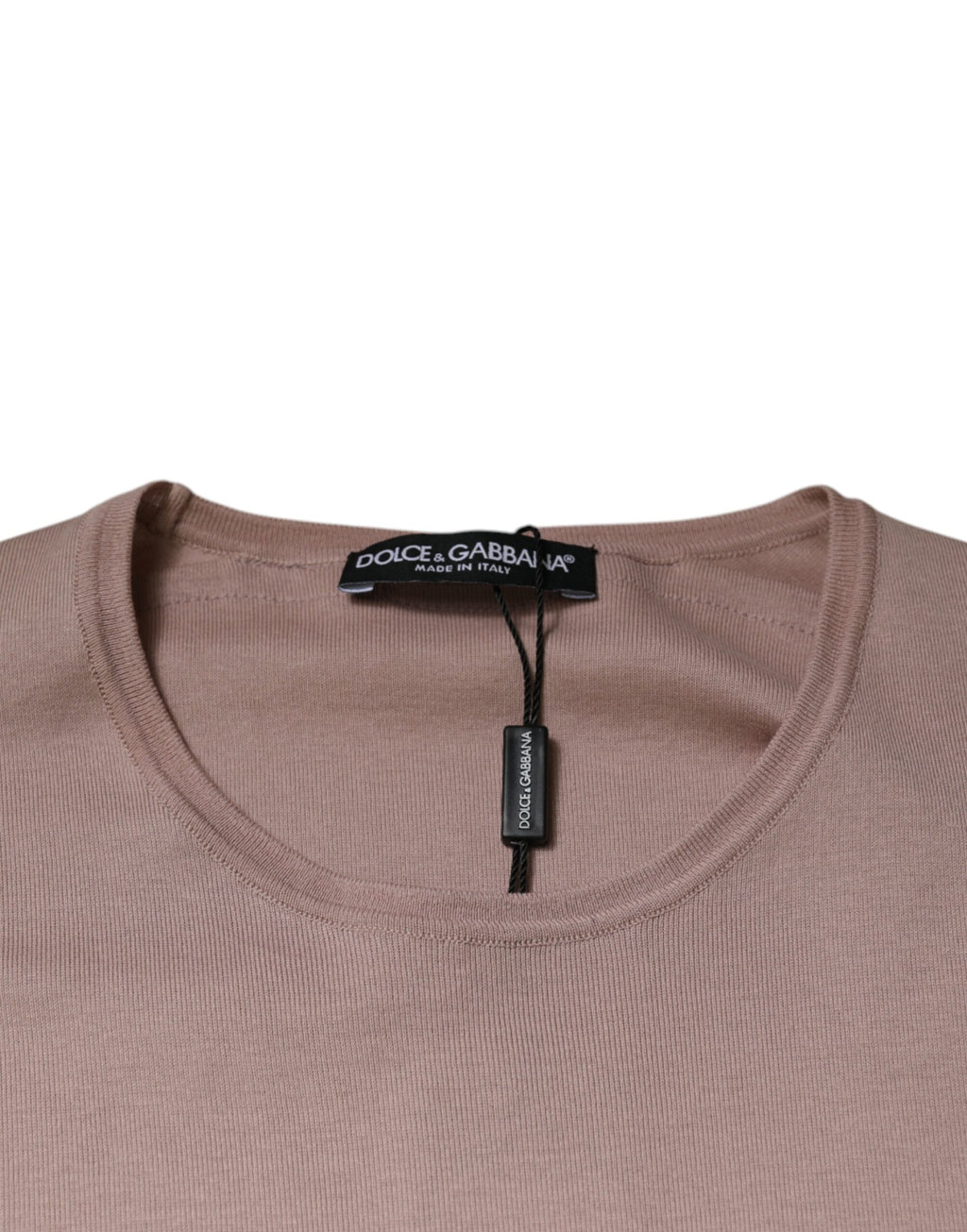 Dolce & Gabbana Brown Cotton T-Shirt with Short Sleeves and Crew Neck