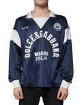 Dolce & Gabbana Blue White Milano Long Sleeve Jersey T-Shirt