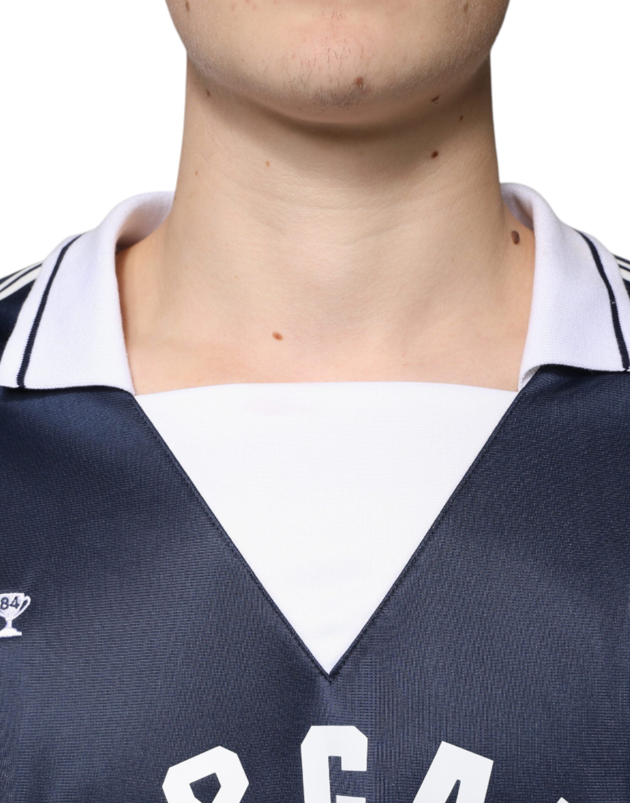 Dolce & Gabbana Blue White Milano Long Sleeve Jersey T-Shirt