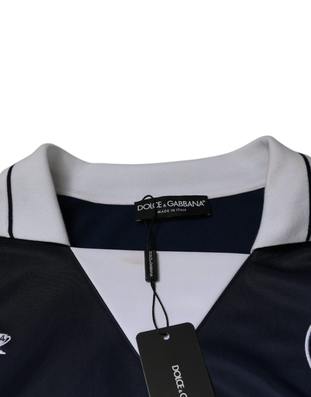 Dolce & Gabbana Blue White Milano Long Sleeve Jersey T-Shirt